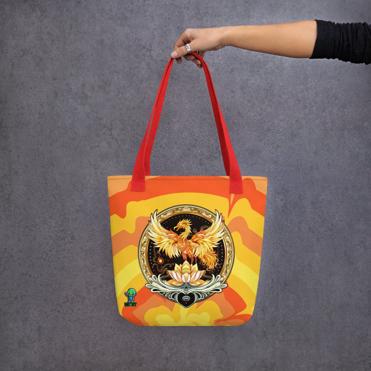 Elemental Harmony: Fiery Phoenix and Calm Lotus - Tote bag - BBairt