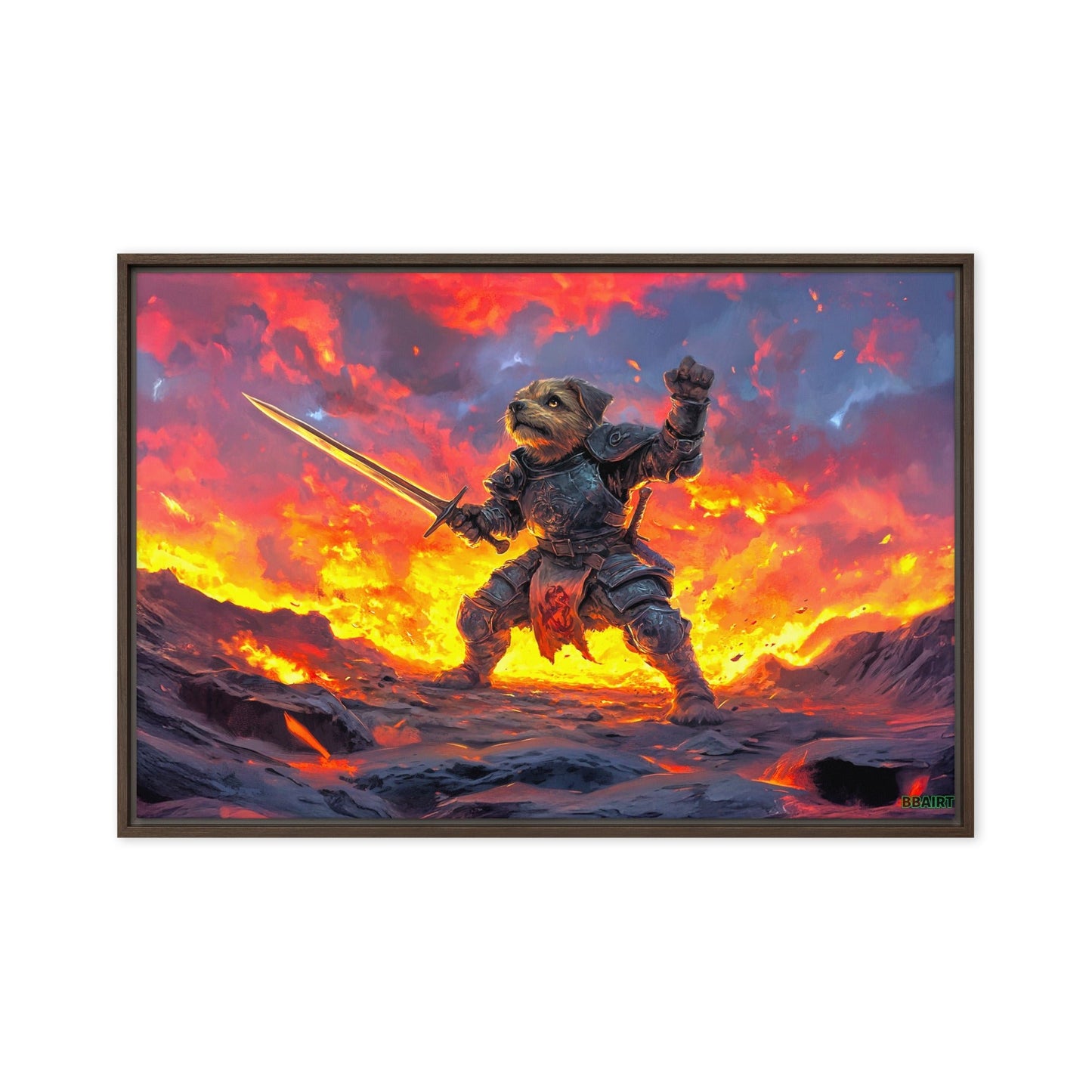 Emberpaw the Brave - Framed Canvas Print - BBairt