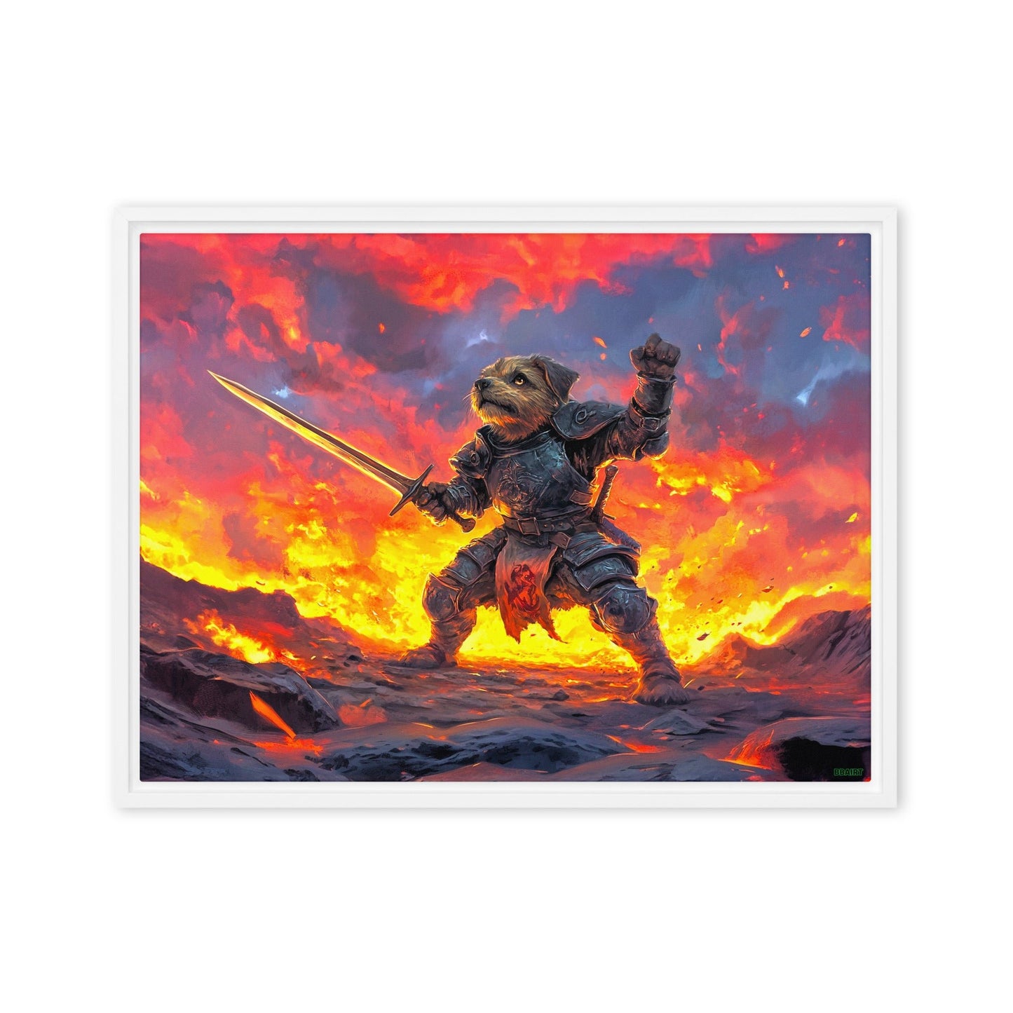 Emberpaw the Brave - Framed Canvas Print - BBairt