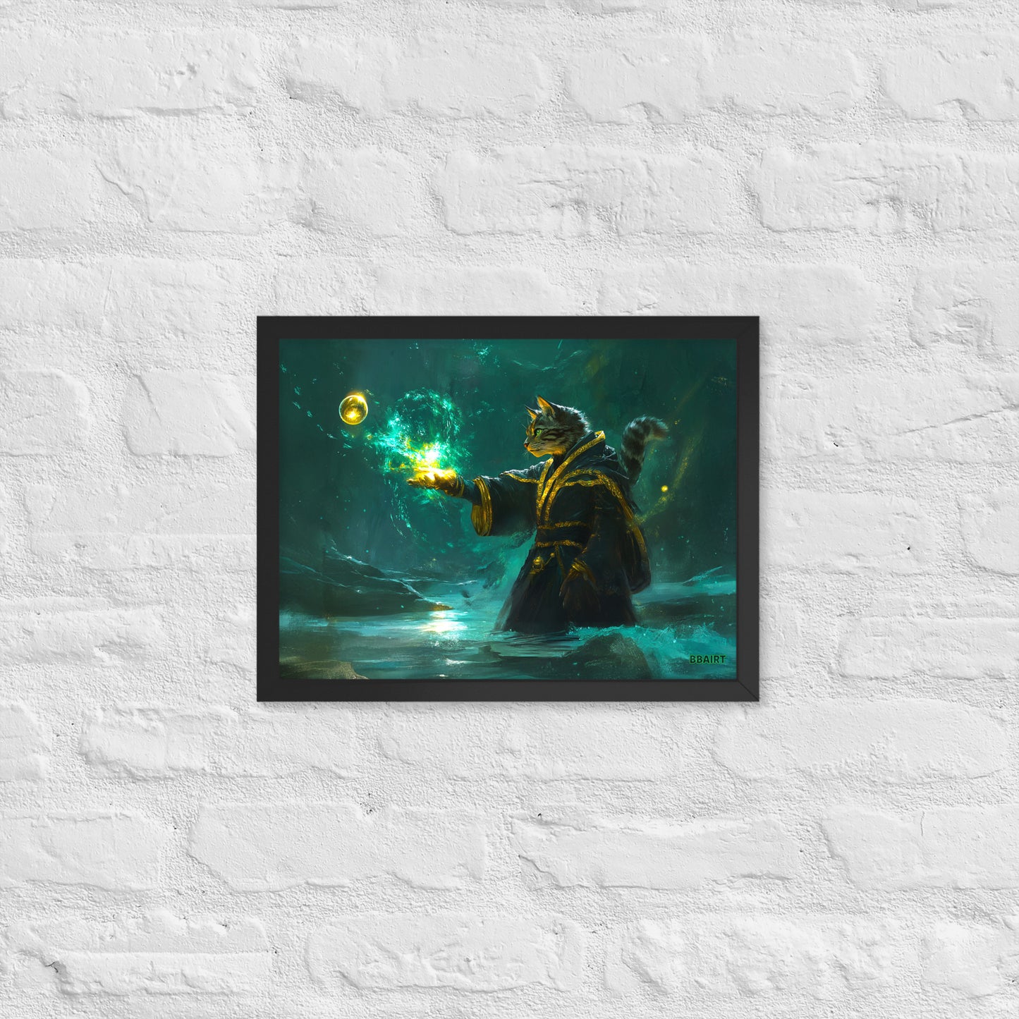 Mysticpaw the Spellcaster - Framed Matte Poster