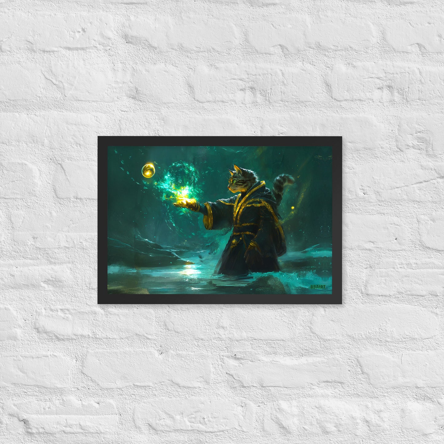 Mysticpaw the Spellcaster - Framed Matte Poster