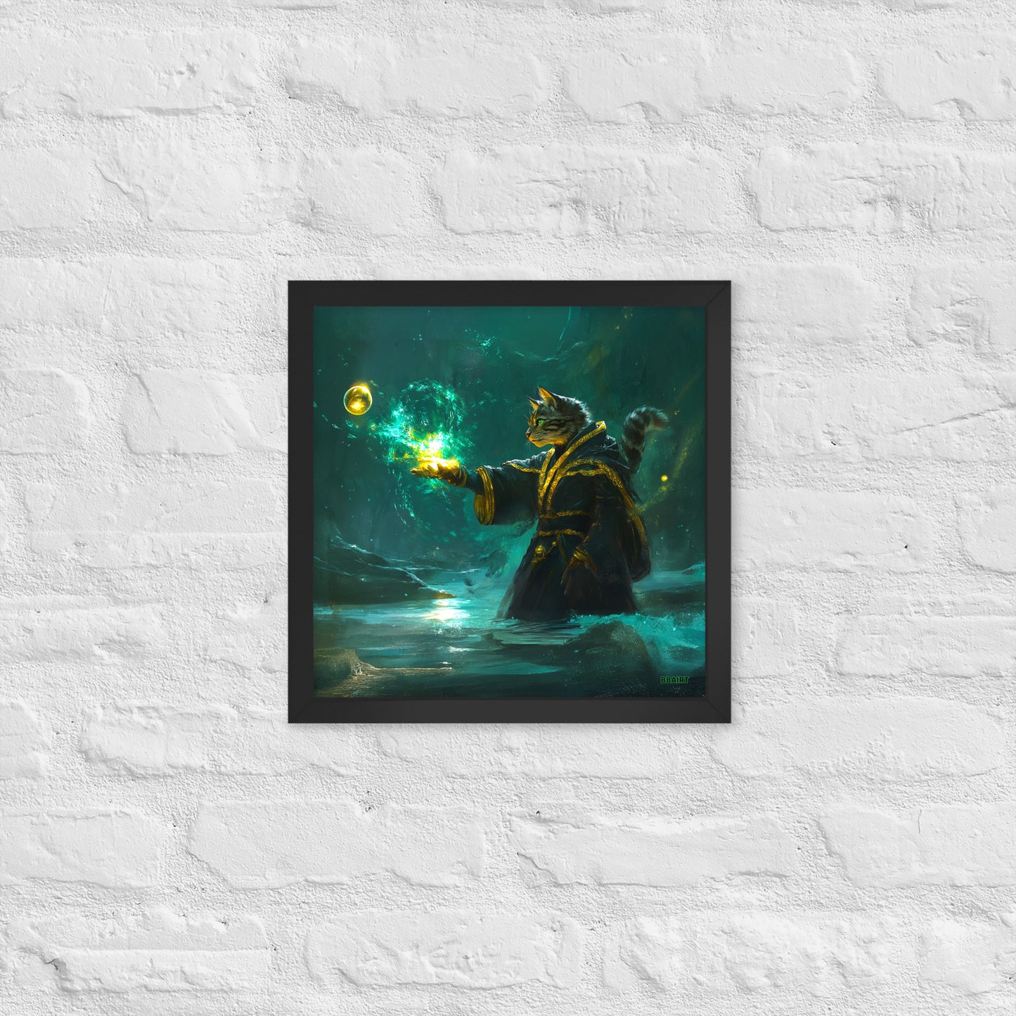 Mysticpaw the Spellcaster - Framed Matte Poster