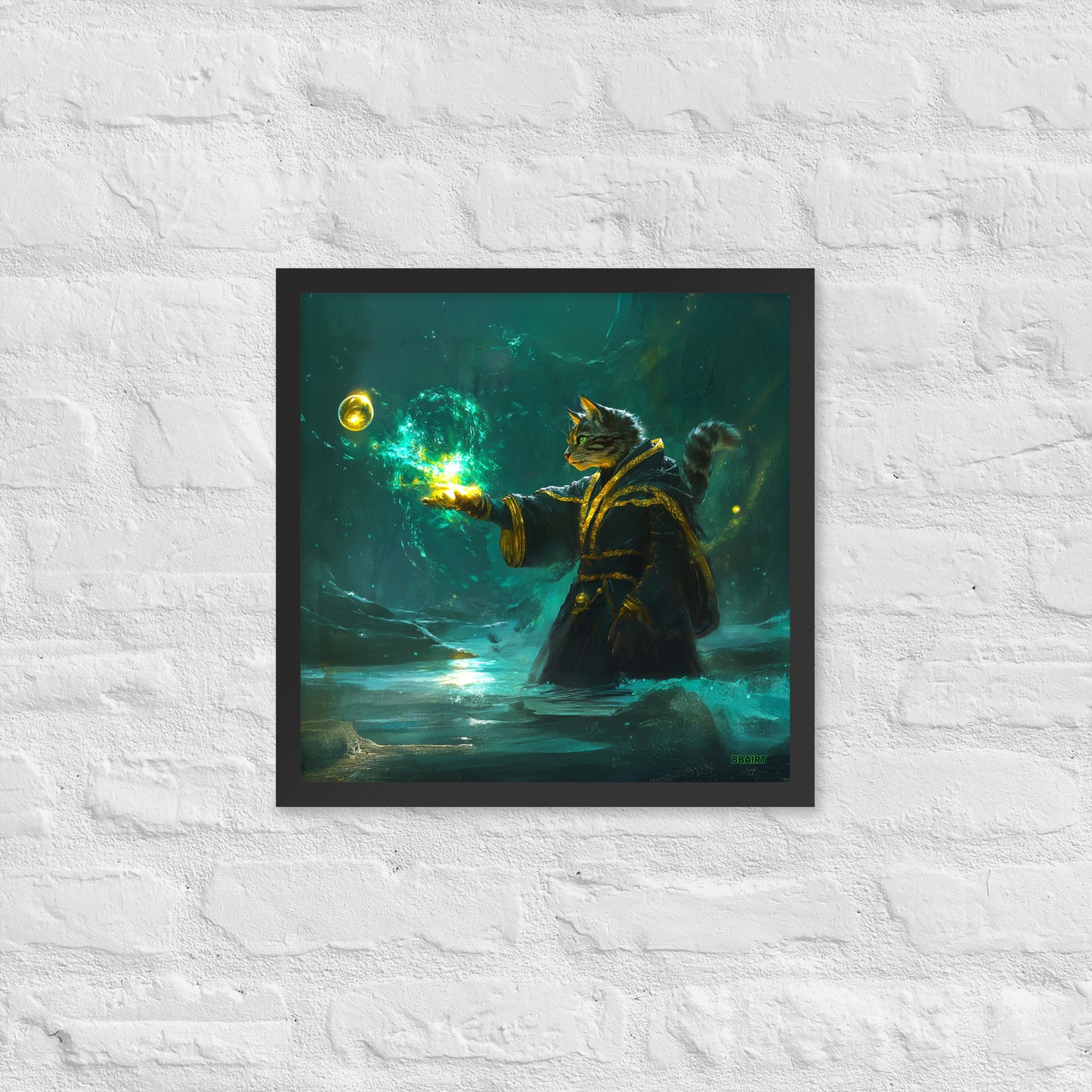 Mysticpaw the Spellcaster - Framed Matte Poster