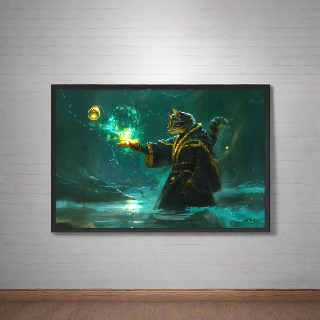 Mysticpaw the Spellcaster - Framed Matte Poster