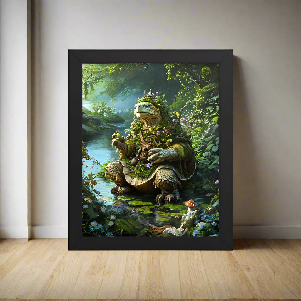 Wiseheart the Druid Turtle - Framed Matte Poster