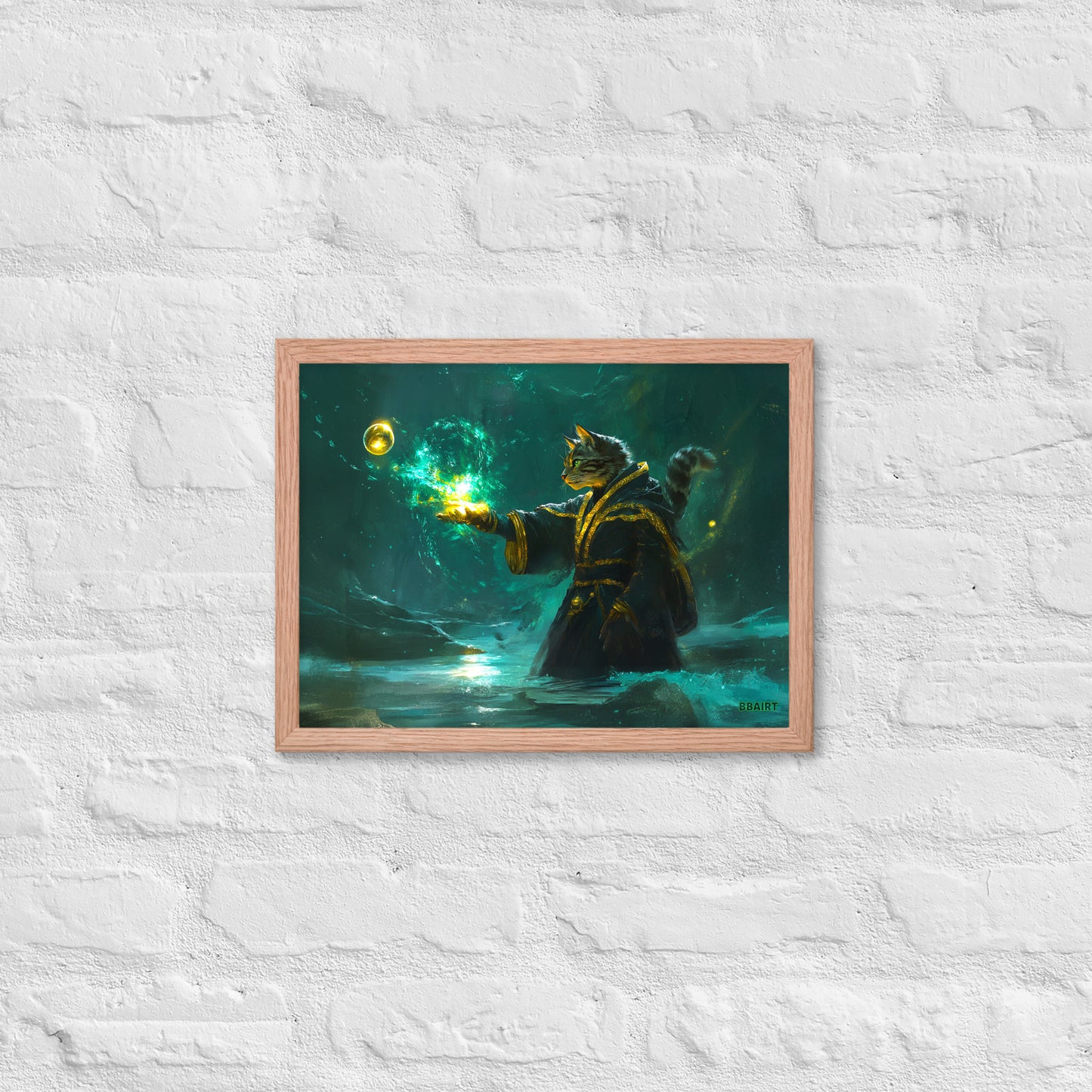 Mysticpaw the Spellcaster - Framed Matte Poster