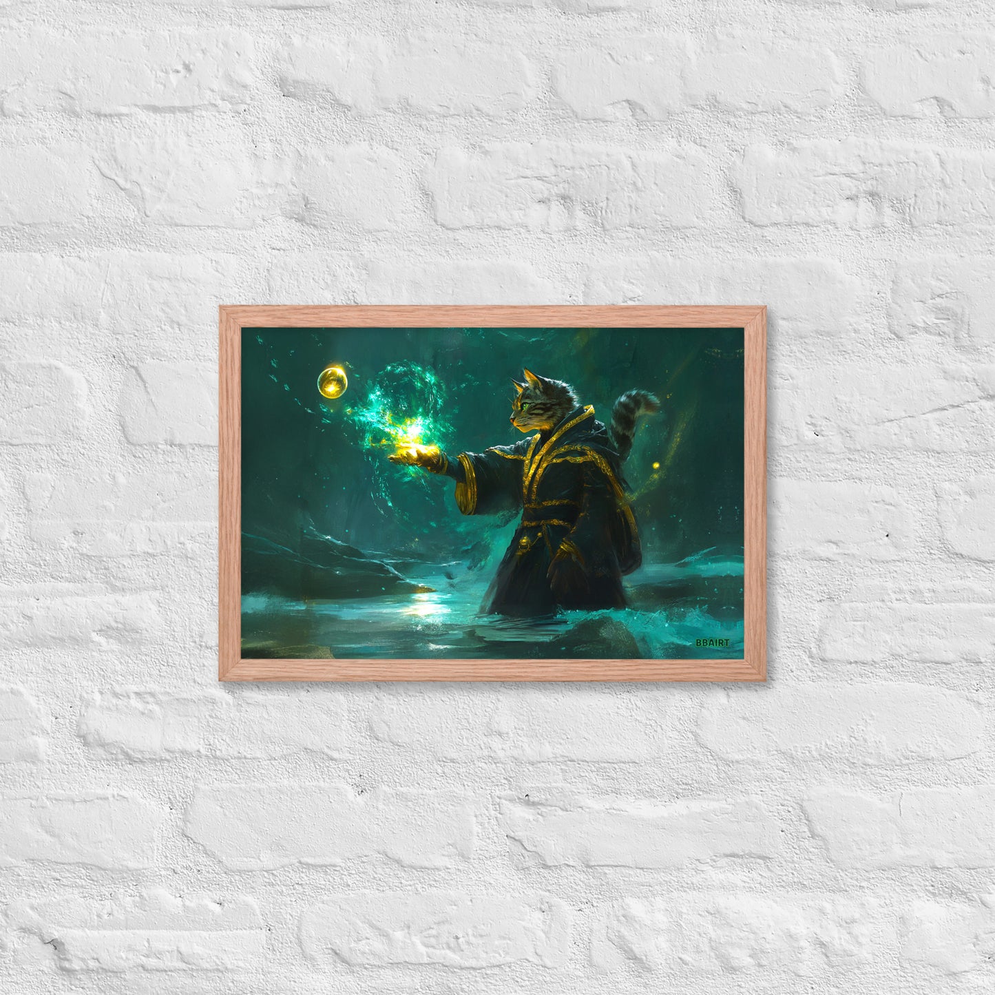 Mysticpaw the Spellcaster - Framed Matte Poster