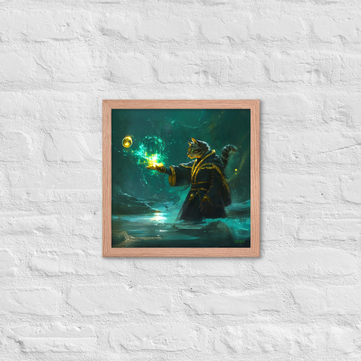 Mysticpaw the Spellcaster - Framed Matte Poster