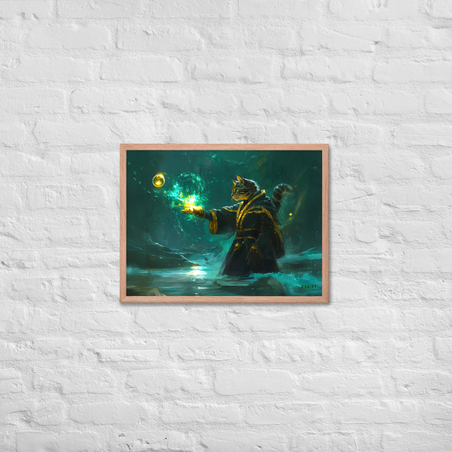 Mysticpaw the Spellcaster - Framed Matte Poster