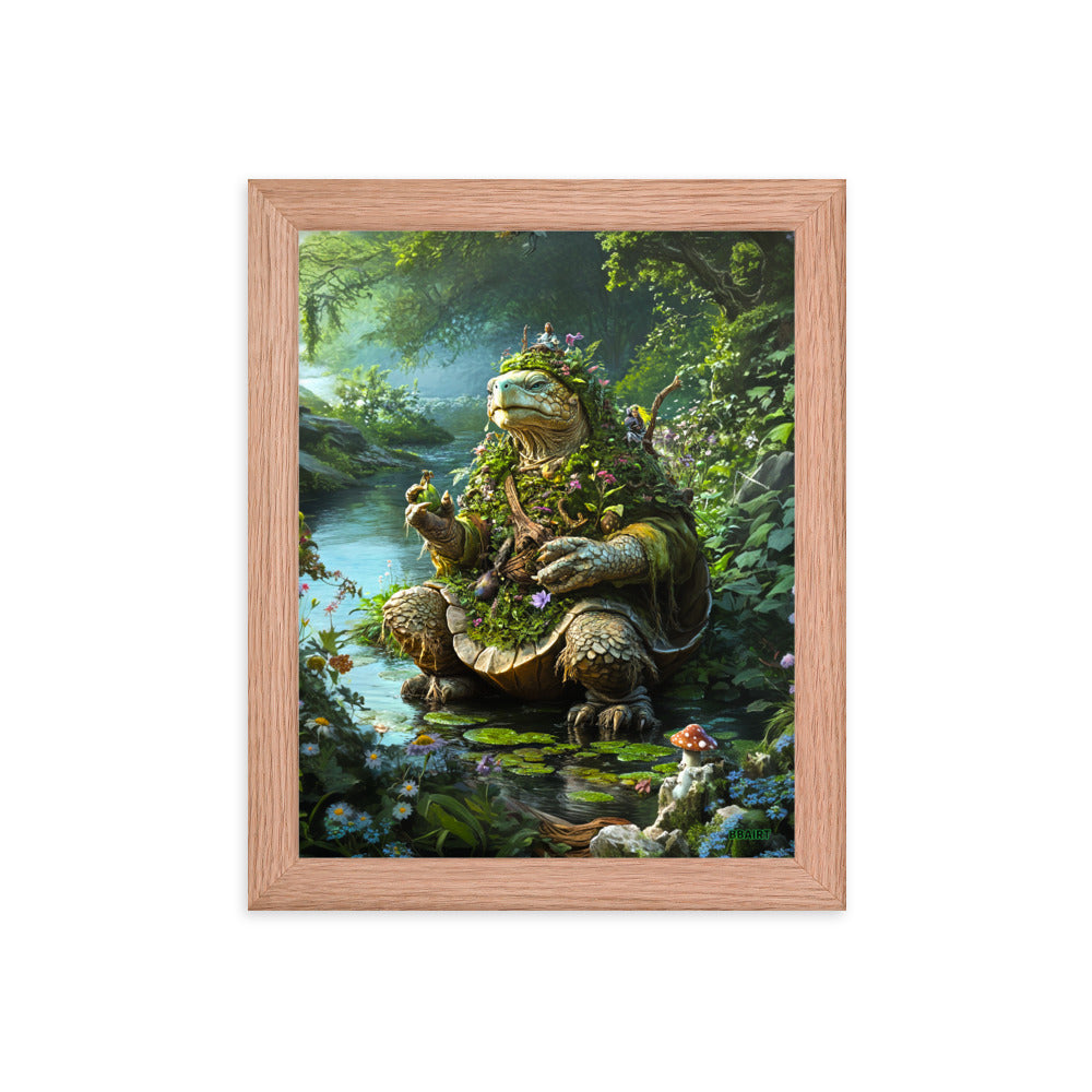 Wiseheart the Druid Turtle - Framed Matte Poster