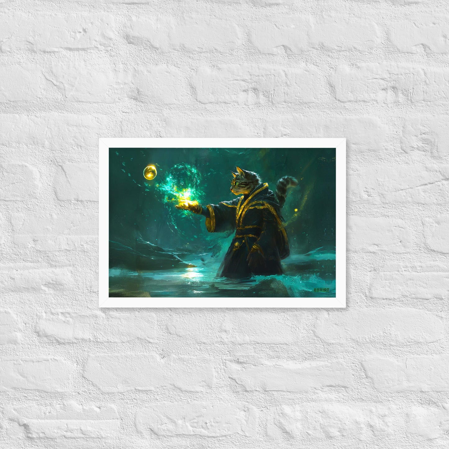 Mysticpaw the Spellcaster - Framed Matte Poster