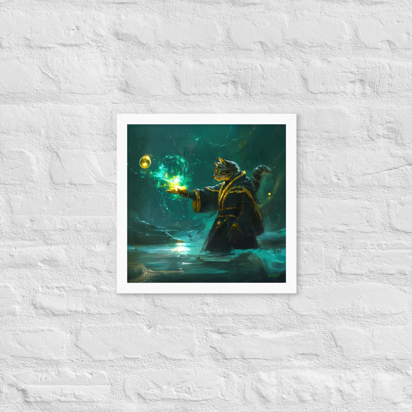 Mysticpaw the Spellcaster - Framed Matte Poster