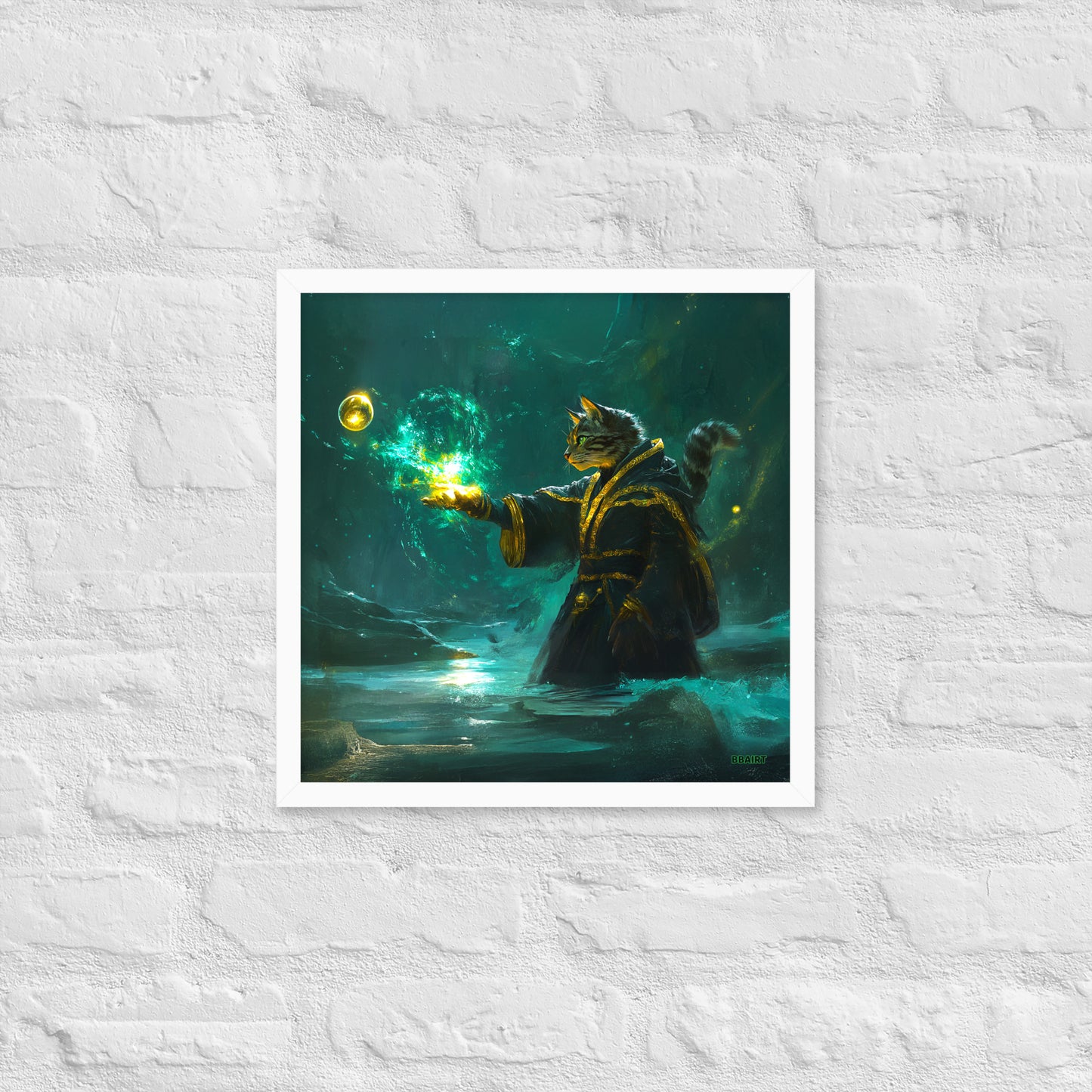 Mysticpaw the Spellcaster - Framed Matte Poster