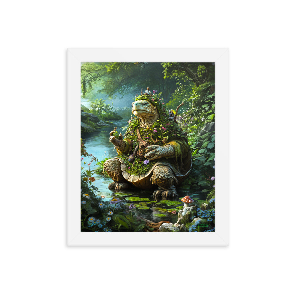 Wiseheart the Druid Turtle - Framed Matte Poster