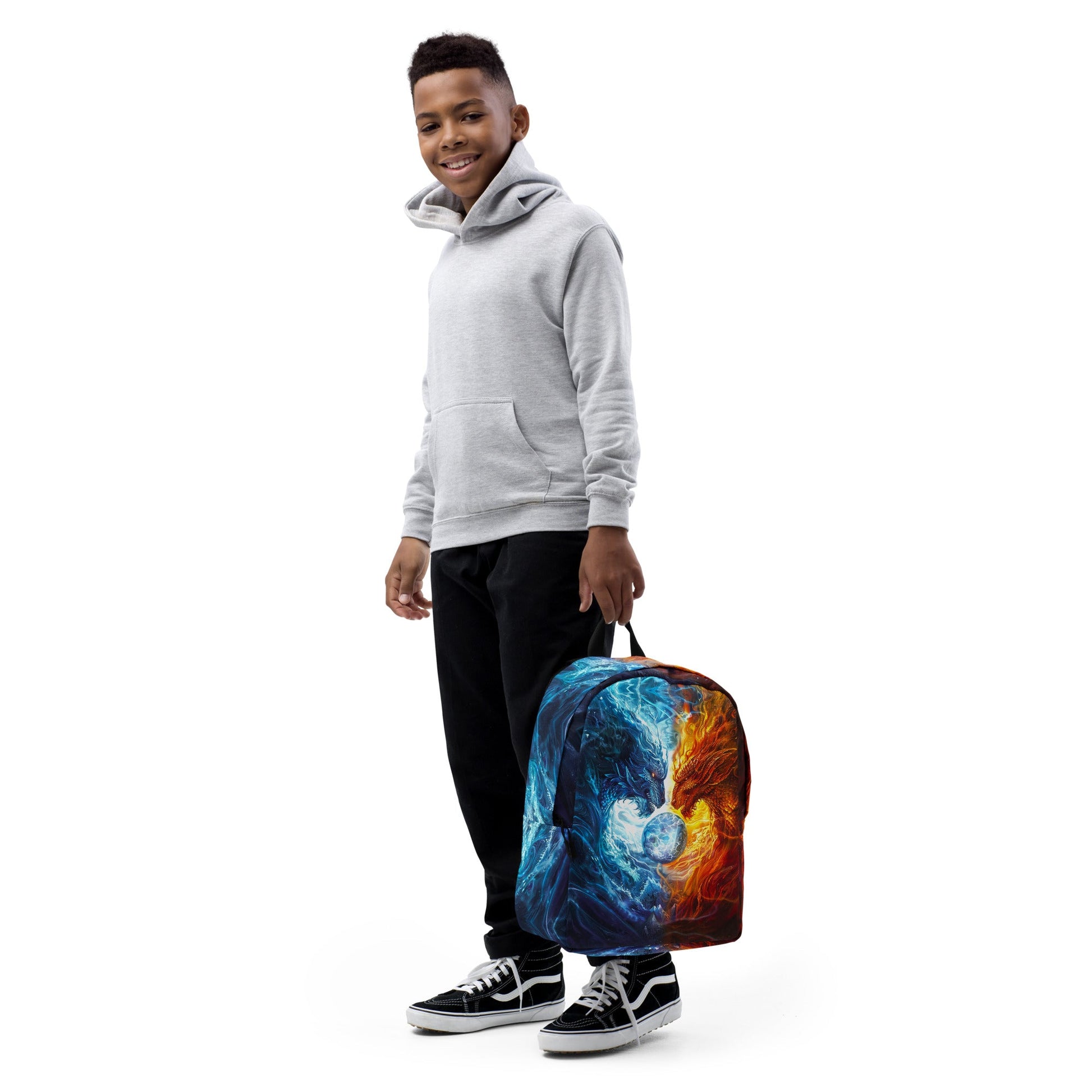 Equinox Harmony: Fire and Ice Guardians - Minimalist Backpack - BBairt