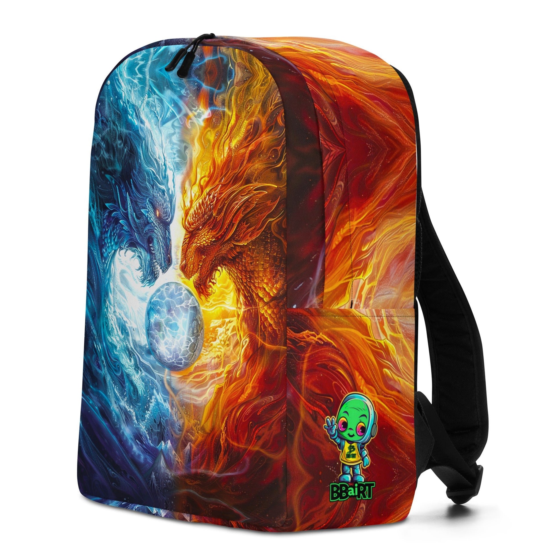 Equinox Harmony: Fire and Ice Guardians - Minimalist Backpack - BBairt
