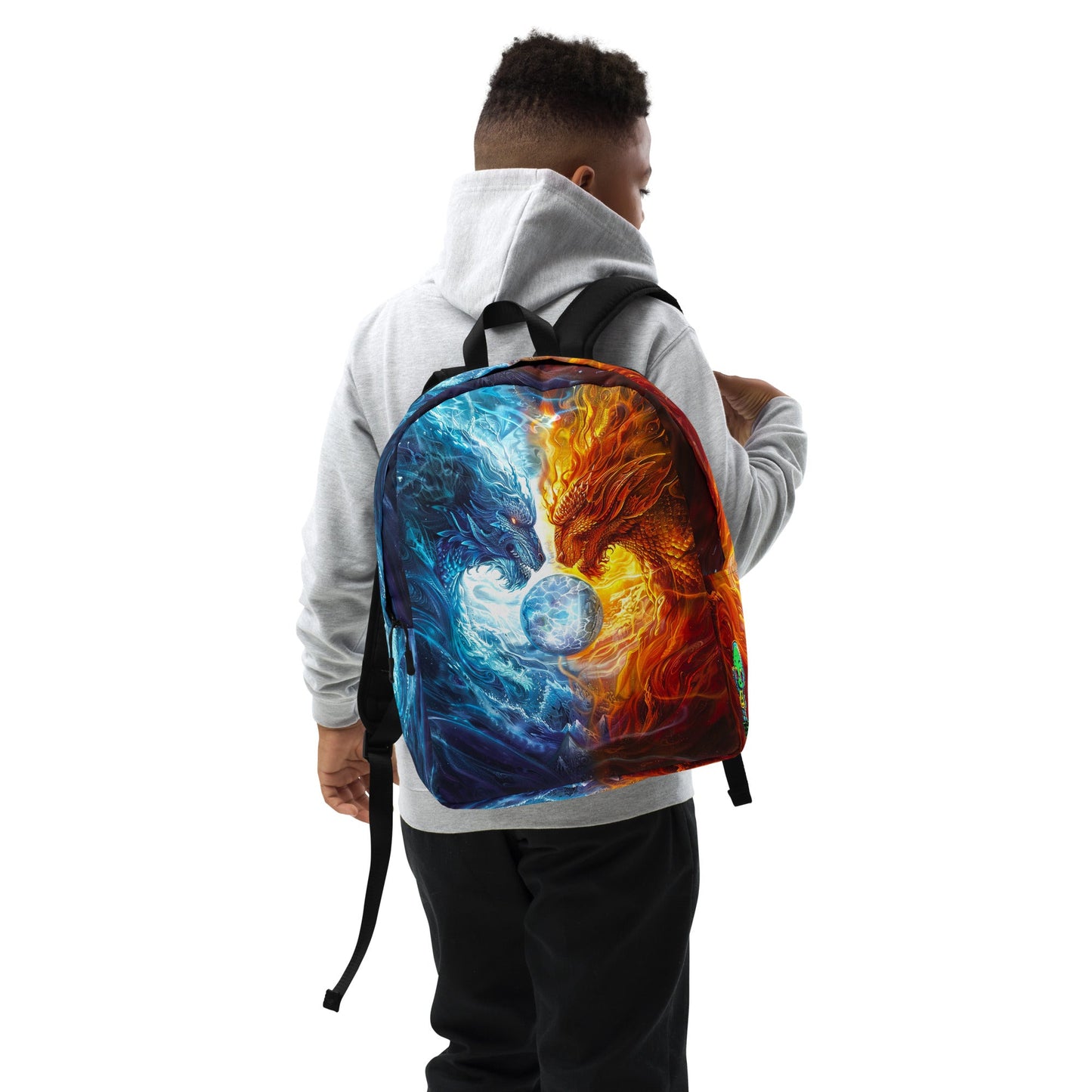 Equinox Harmony: Fire and Ice Guardians - Minimalist Backpack - BBairt