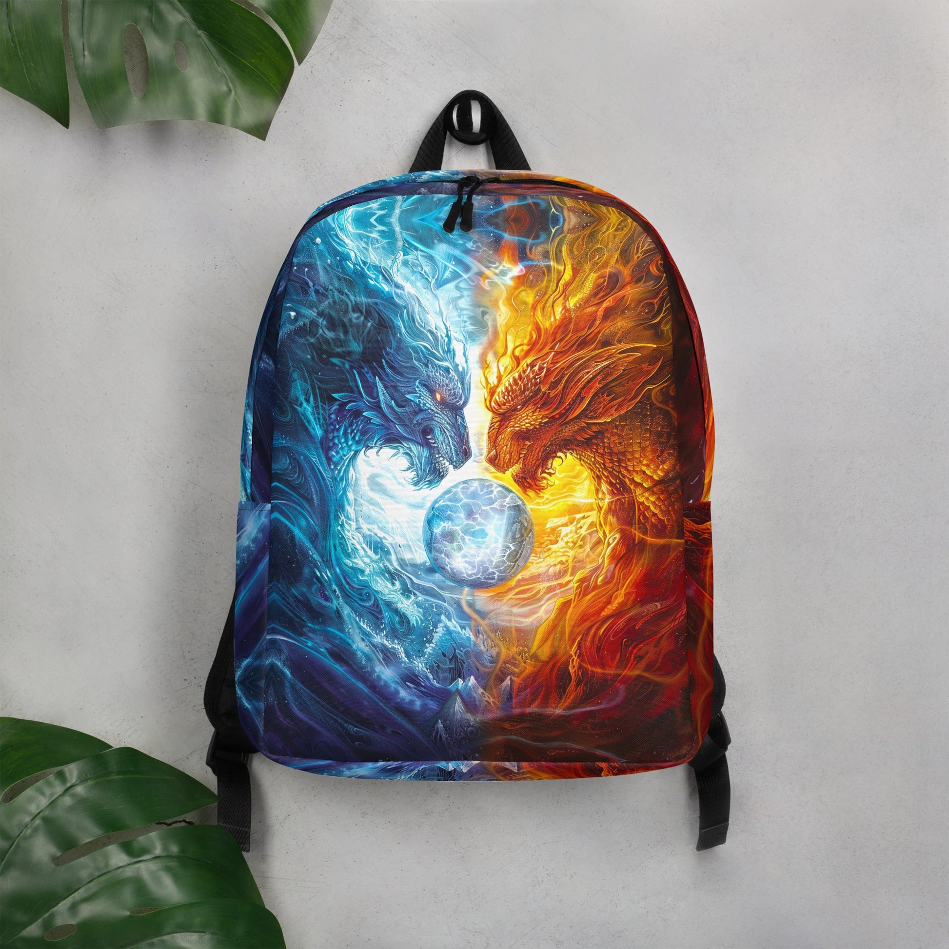 Equinox Harmony: Fire and Ice Guardians - Minimalist Backpack - BBairt