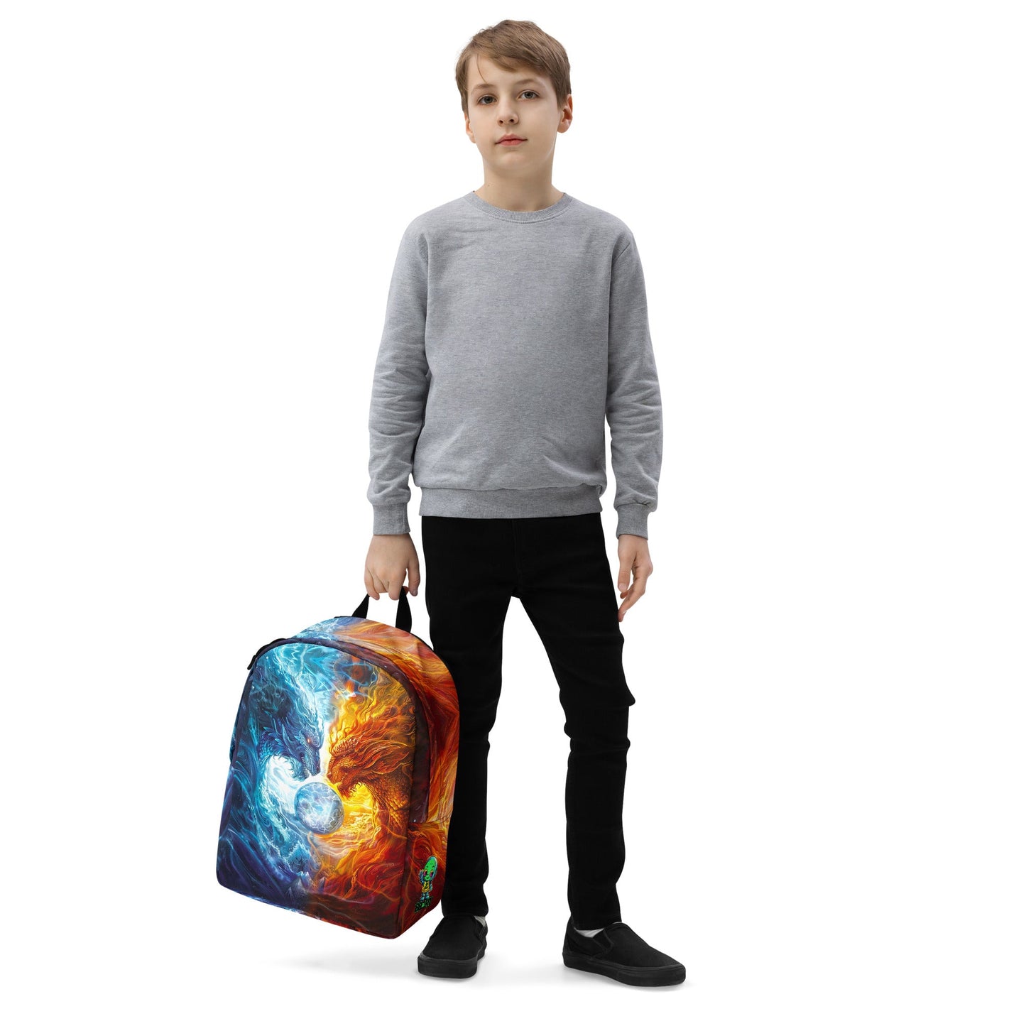Equinox Harmony: Fire and Ice Guardians - Minimalist Backpack - BBairt