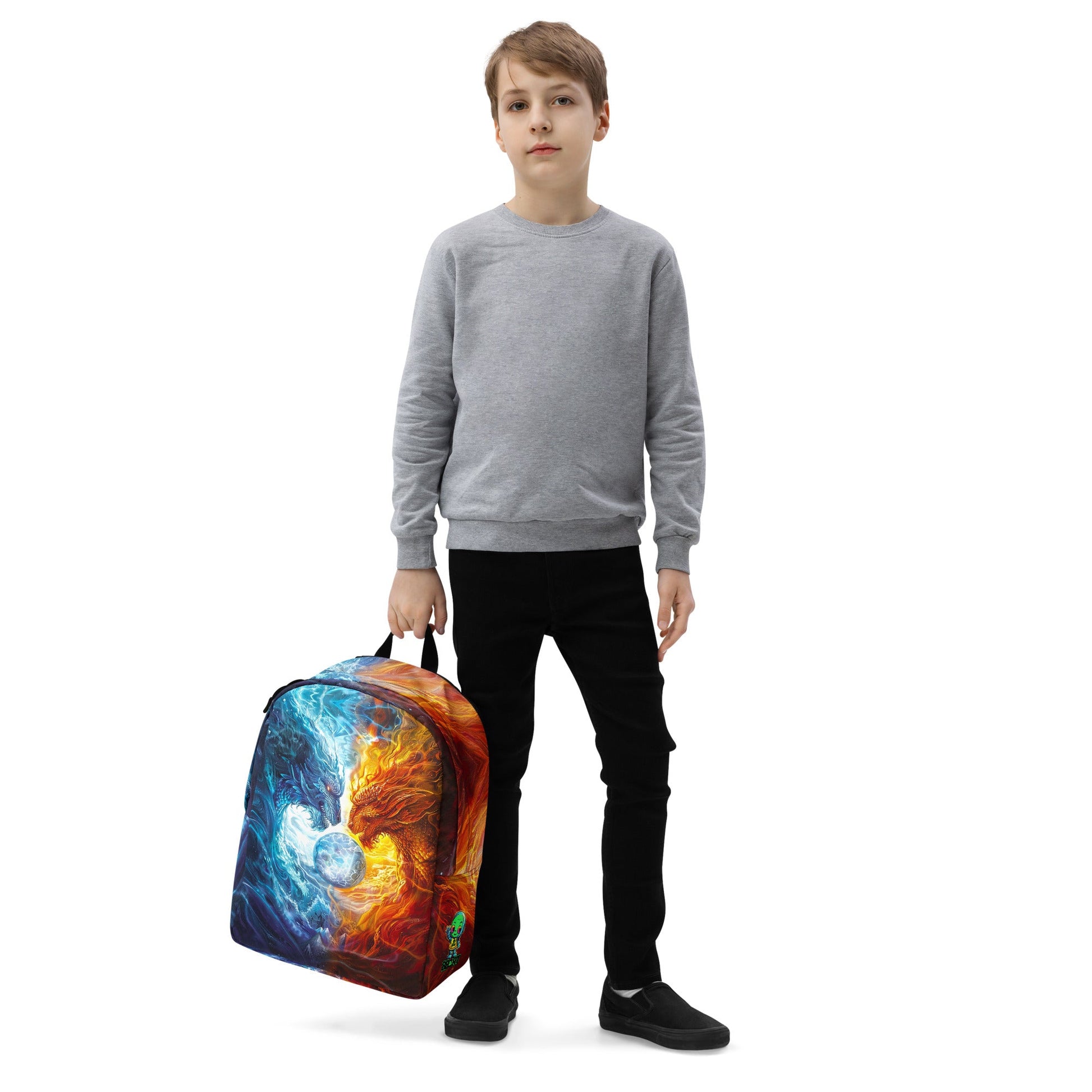 Equinox Harmony: Fire and Ice Guardians - Minimalist Backpack - BBairt