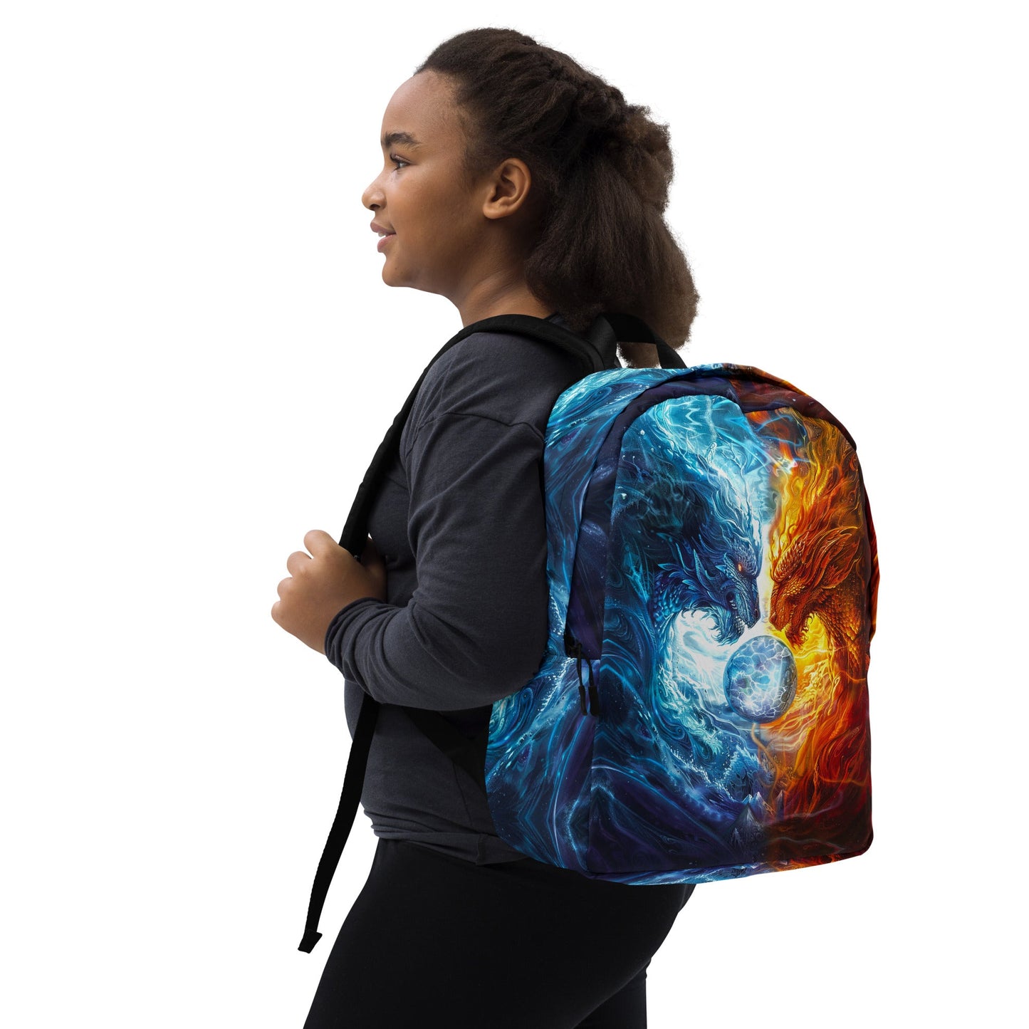 Equinox Harmony: Fire and Ice Guardians - Minimalist Backpack - BBairt