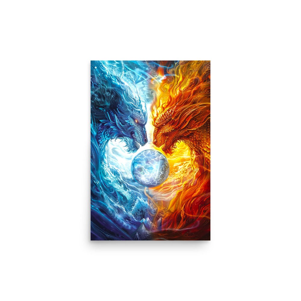 Equinox Harmony: Fire and Ice Guardians - Photo paper poster - BBairt
