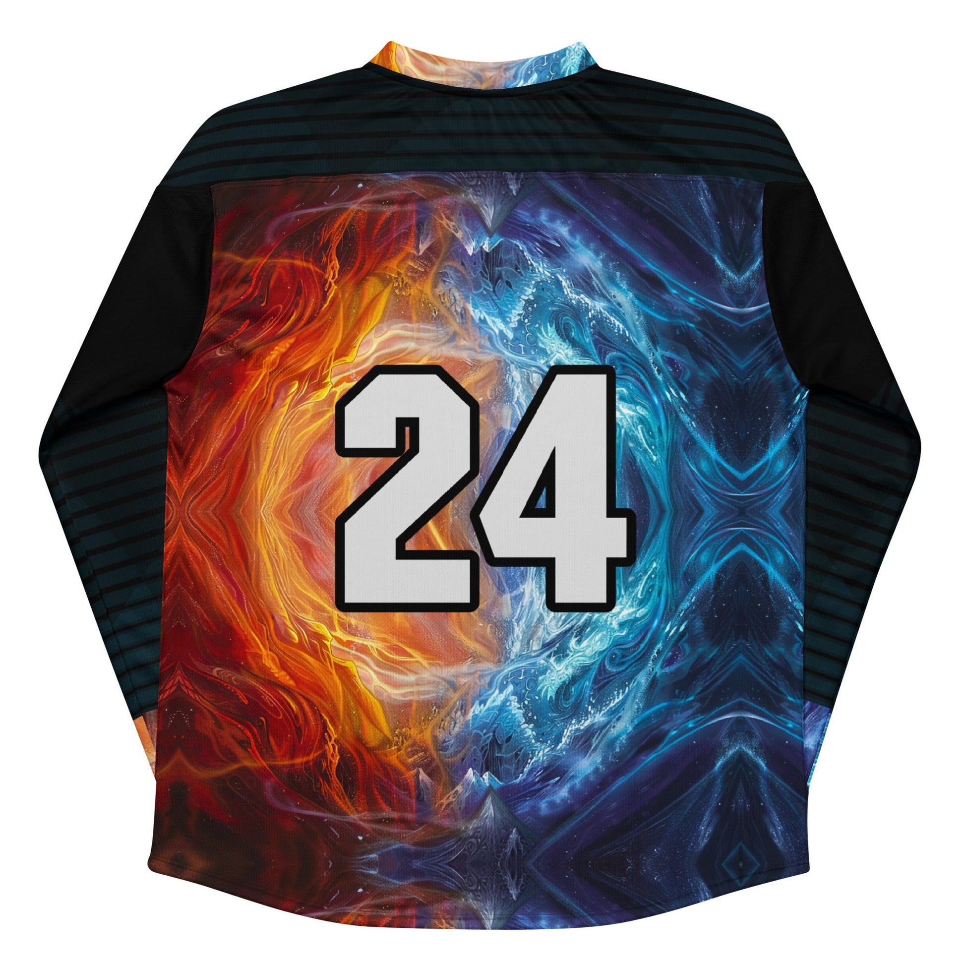 Equinox Harmony: Fire and Ice Guardians - Recycled hockey fan jersey - BBairt