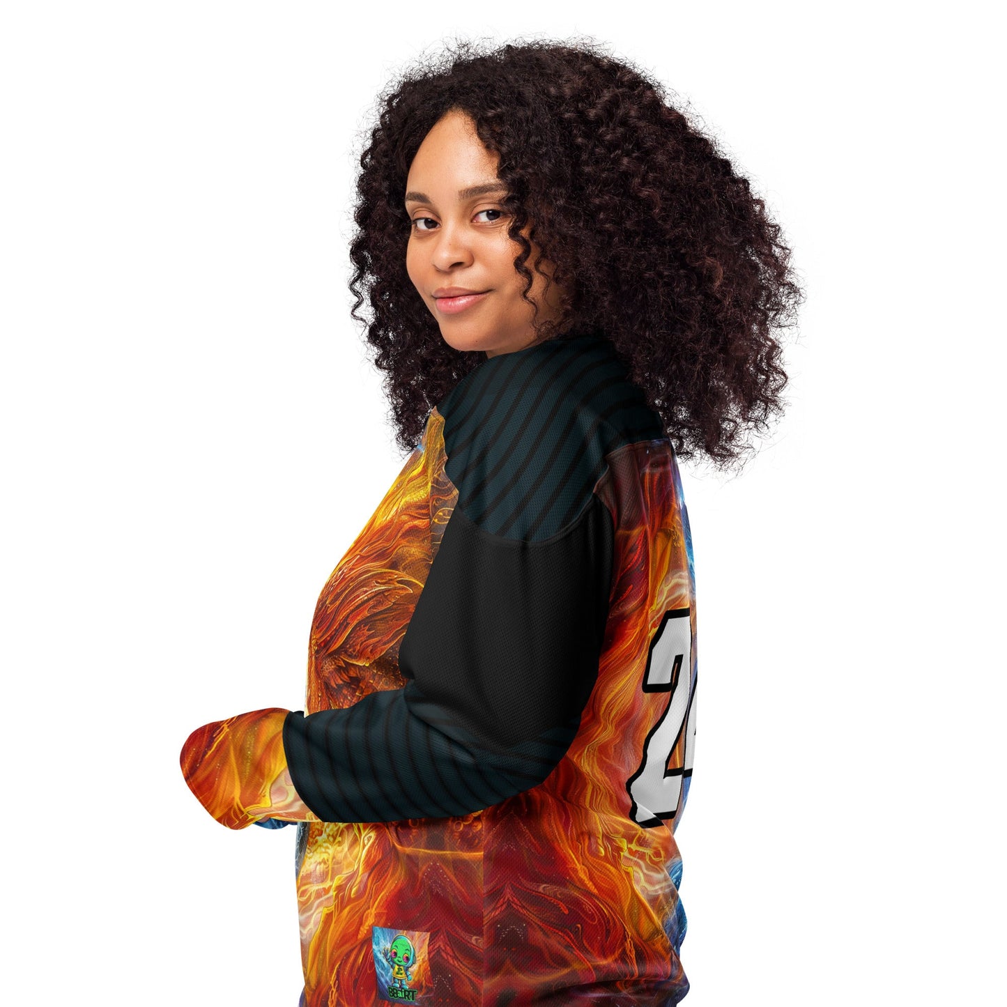 Equinox Harmony: Fire and Ice Guardians - Recycled hockey fan jersey - BBairt