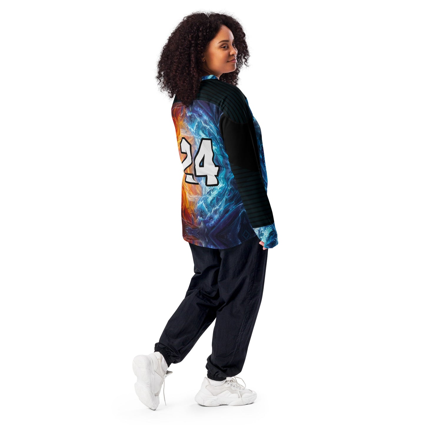 Equinox Harmony: Fire and Ice Guardians - Recycled hockey fan jersey - BBairt