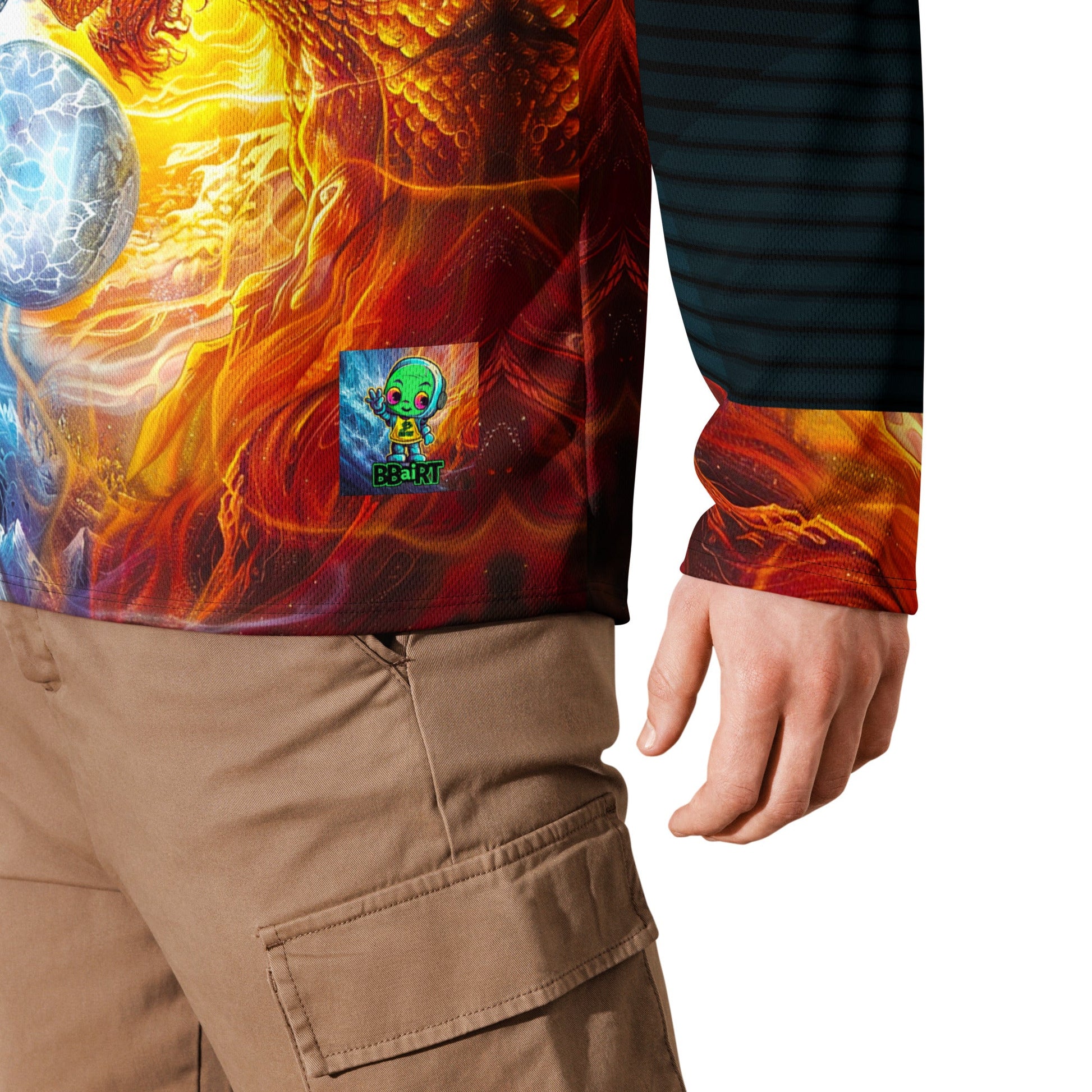 Equinox Harmony: Fire and Ice Guardians - Recycled hockey fan jersey - BBairt
