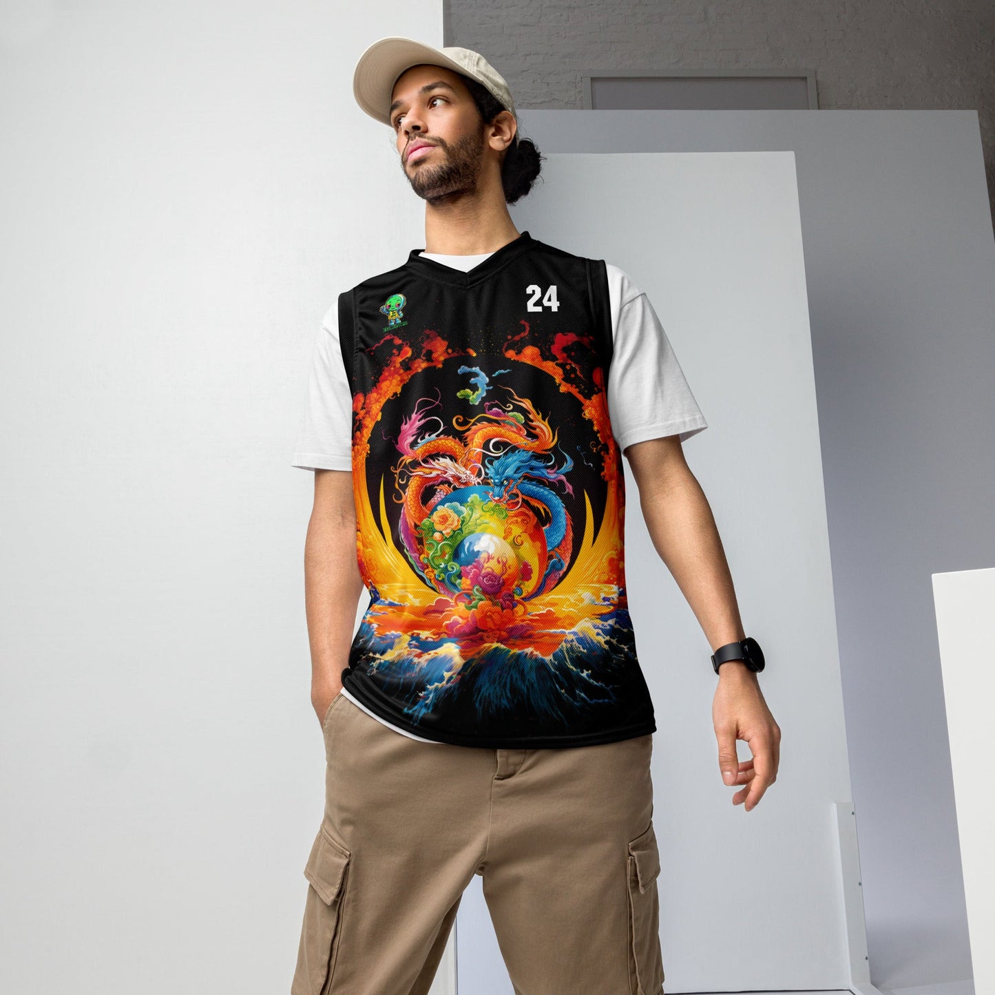 Eternal Harmony: Dual Dragon Basketball Jersey - BBairt
