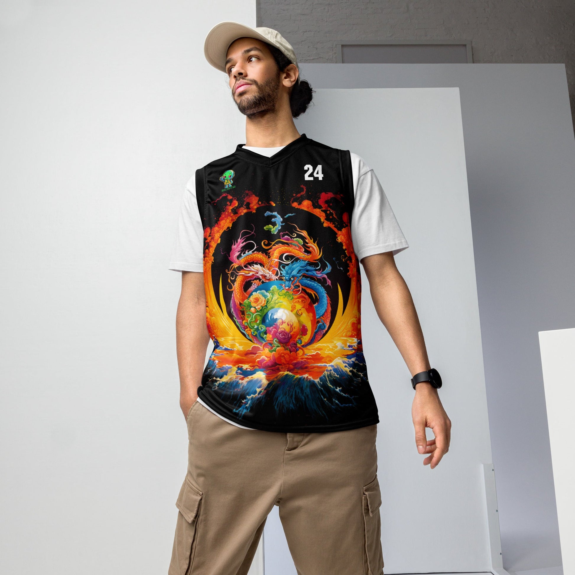Eternal Harmony: Dual Dragon Basketball Jersey - BBairt