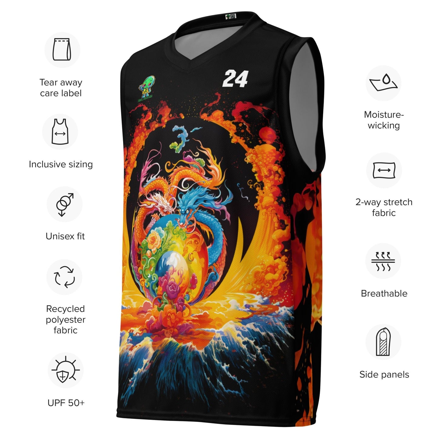 Eternal Harmony: Dual Dragon Basketball Jersey - BBairt