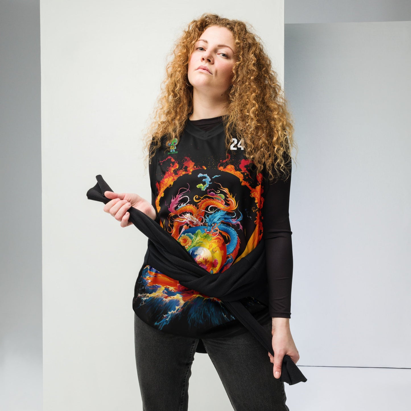 Eternal Harmony: Dual Dragon Basketball Jersey - BBairt