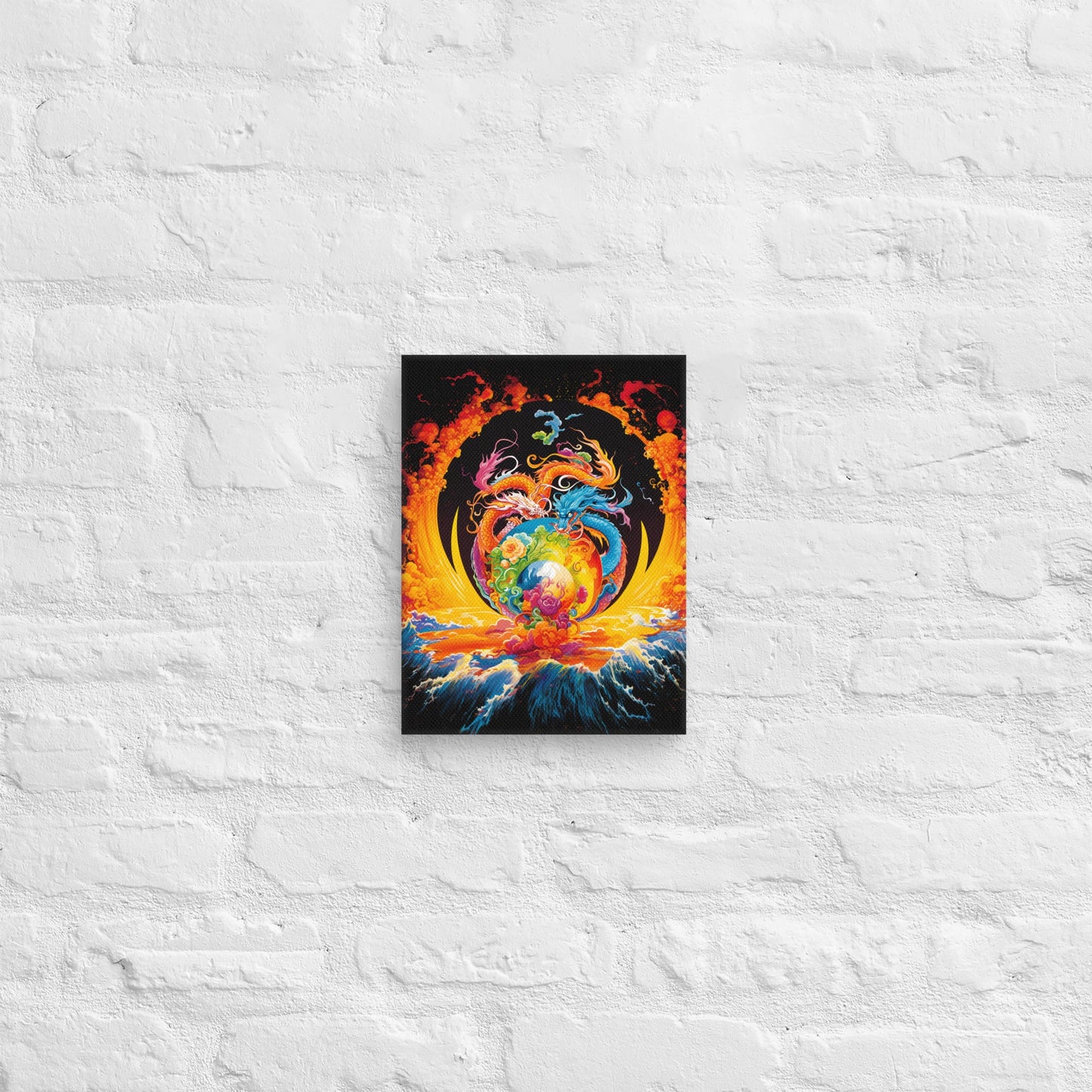 Eternal Harmony: Dual Dragon Canvas Print - BBairt