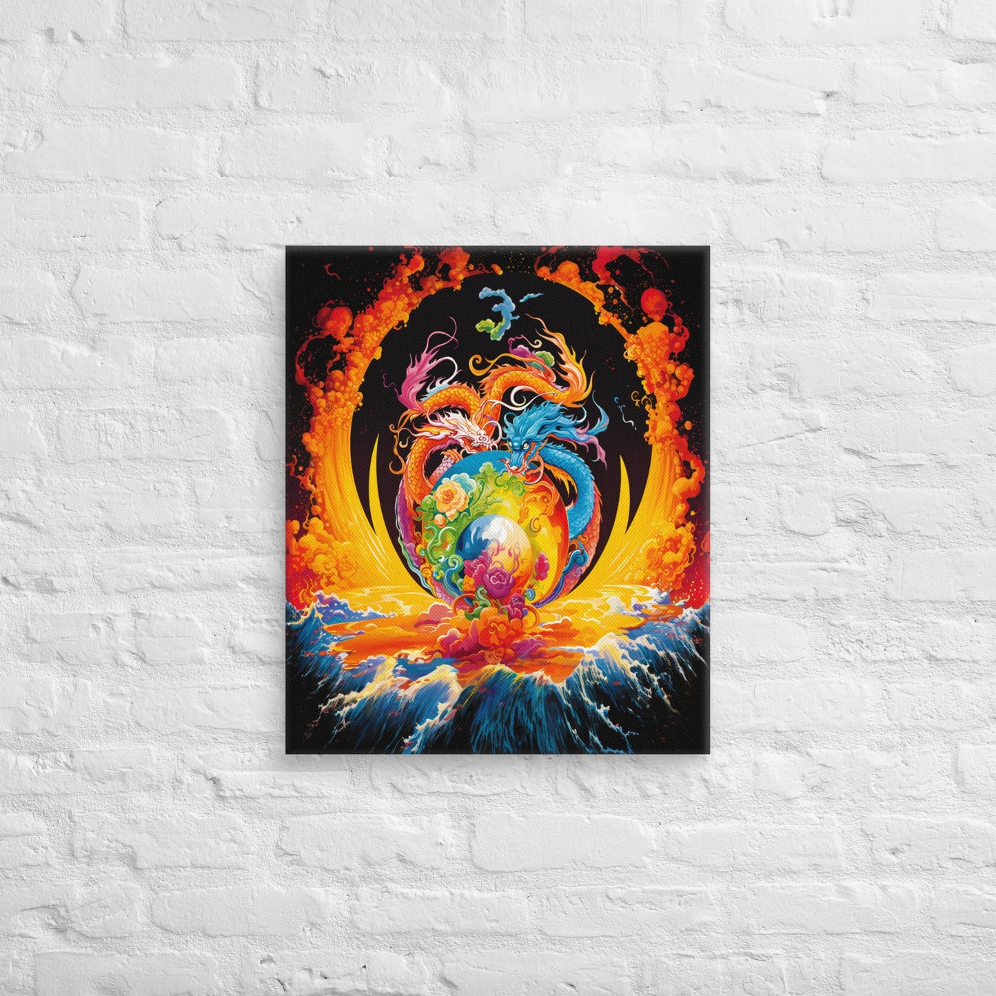Eternal Harmony: Dual Dragon Canvas Print - BBairt