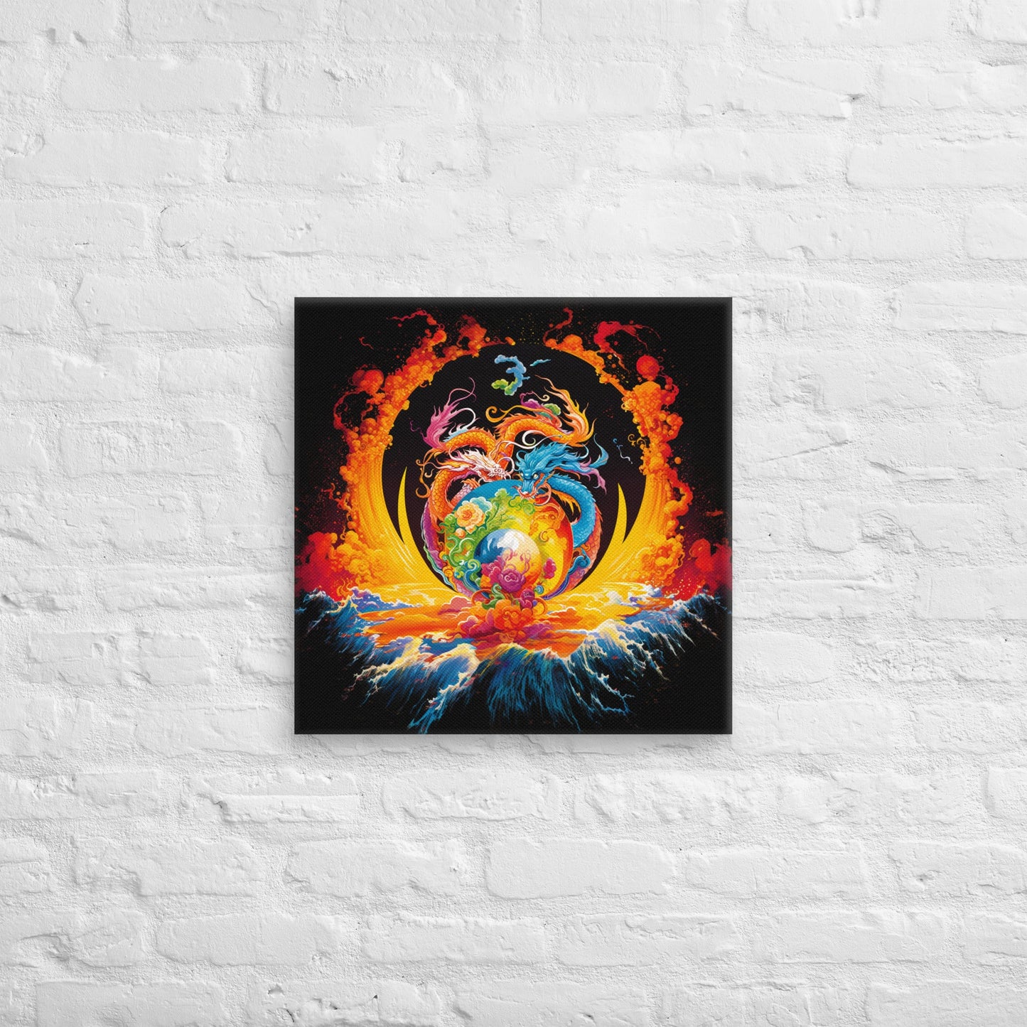 Eternal Harmony: Dual Dragon Canvas Print - BBairt