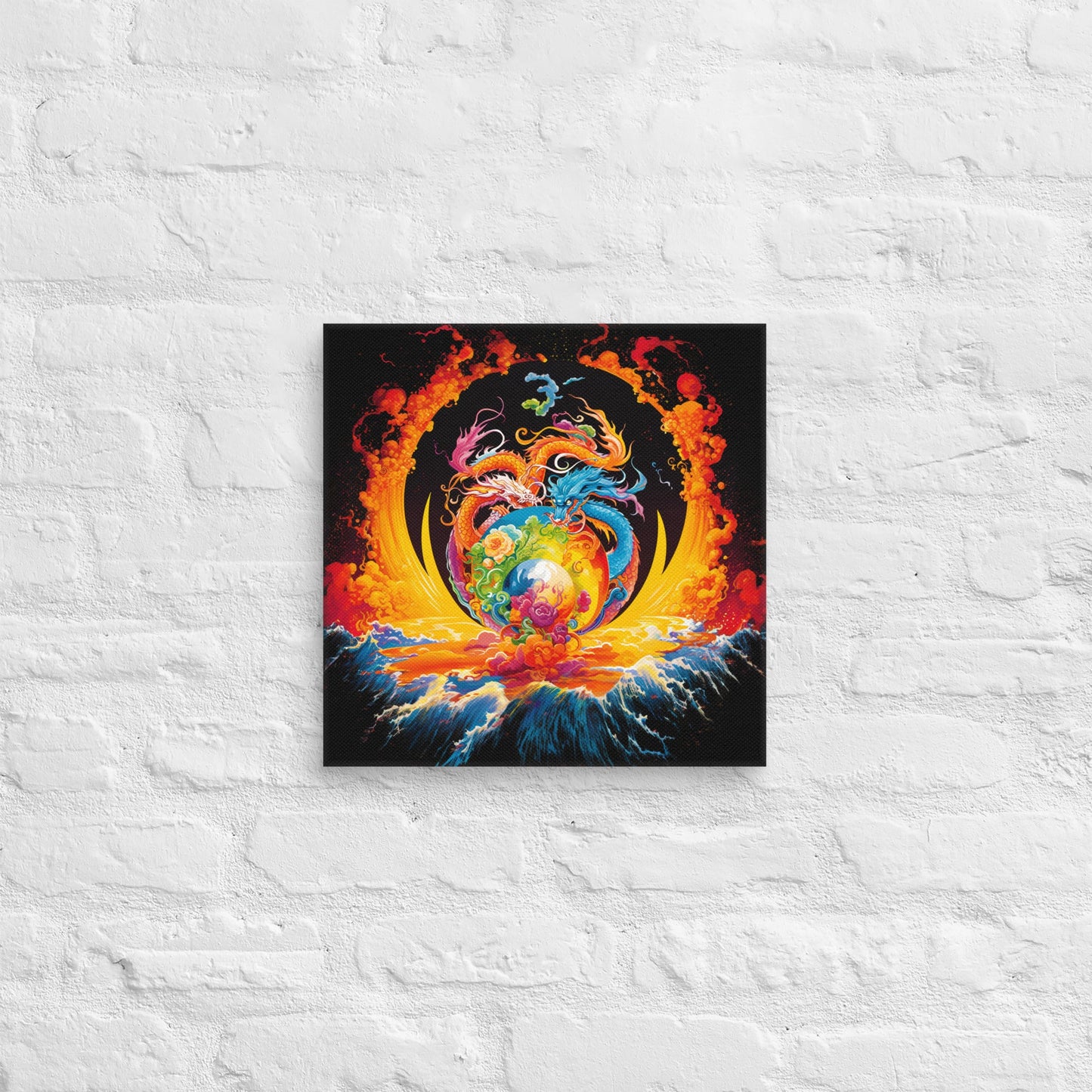 Eternal Harmony: Dual Dragon Canvas Print - BBairt