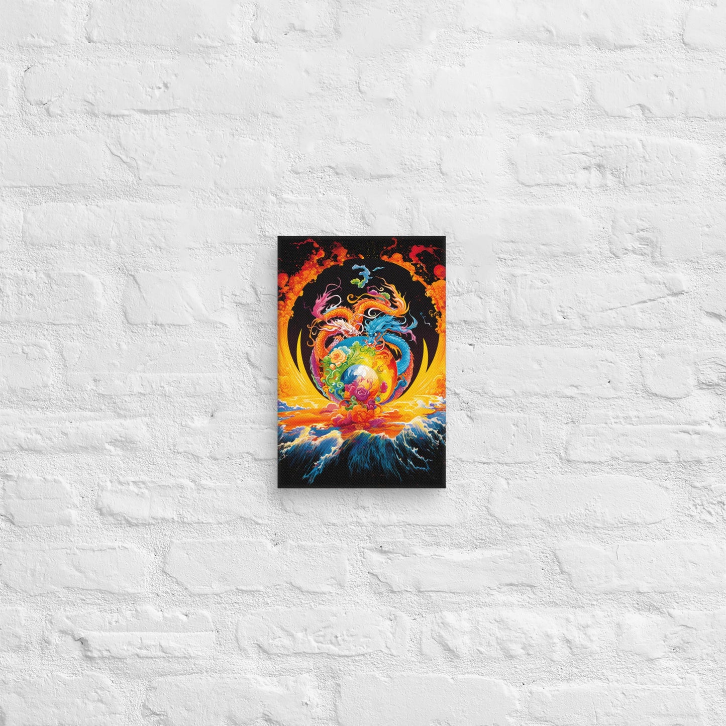 Eternal Harmony: Dual Dragon Canvas Print - BBairt