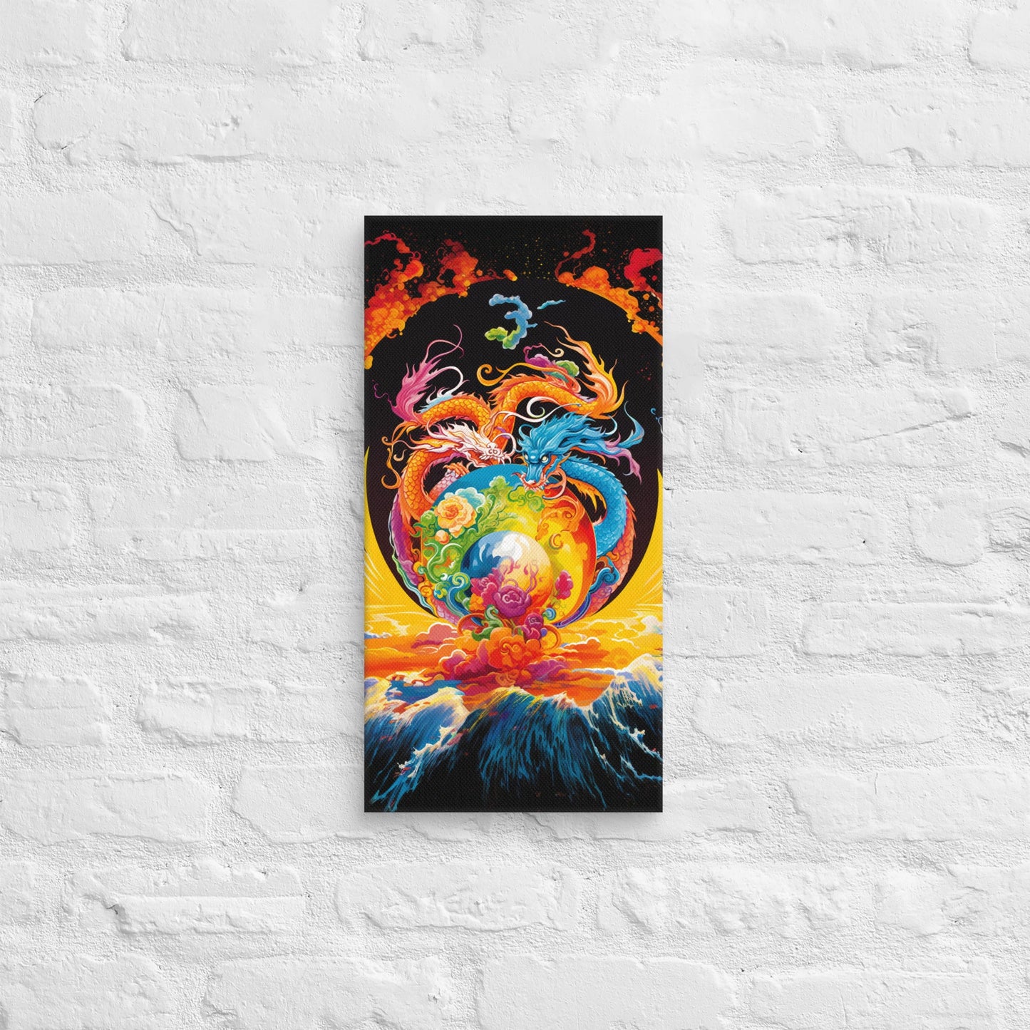 Eternal Harmony: Dual Dragon Canvas Print - BBairt