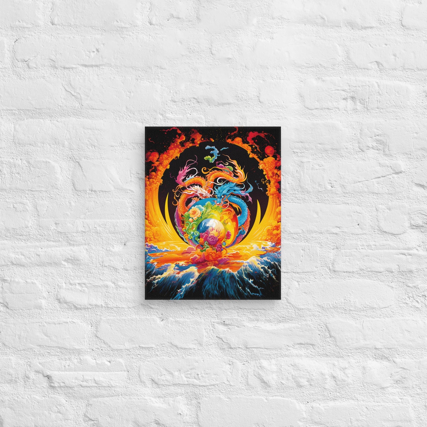 Eternal Harmony: Dual Dragon Canvas Print - BBairt