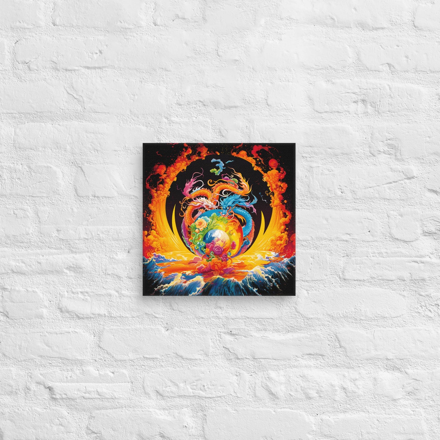 Eternal Harmony: Dual Dragon Canvas Print - BBairt