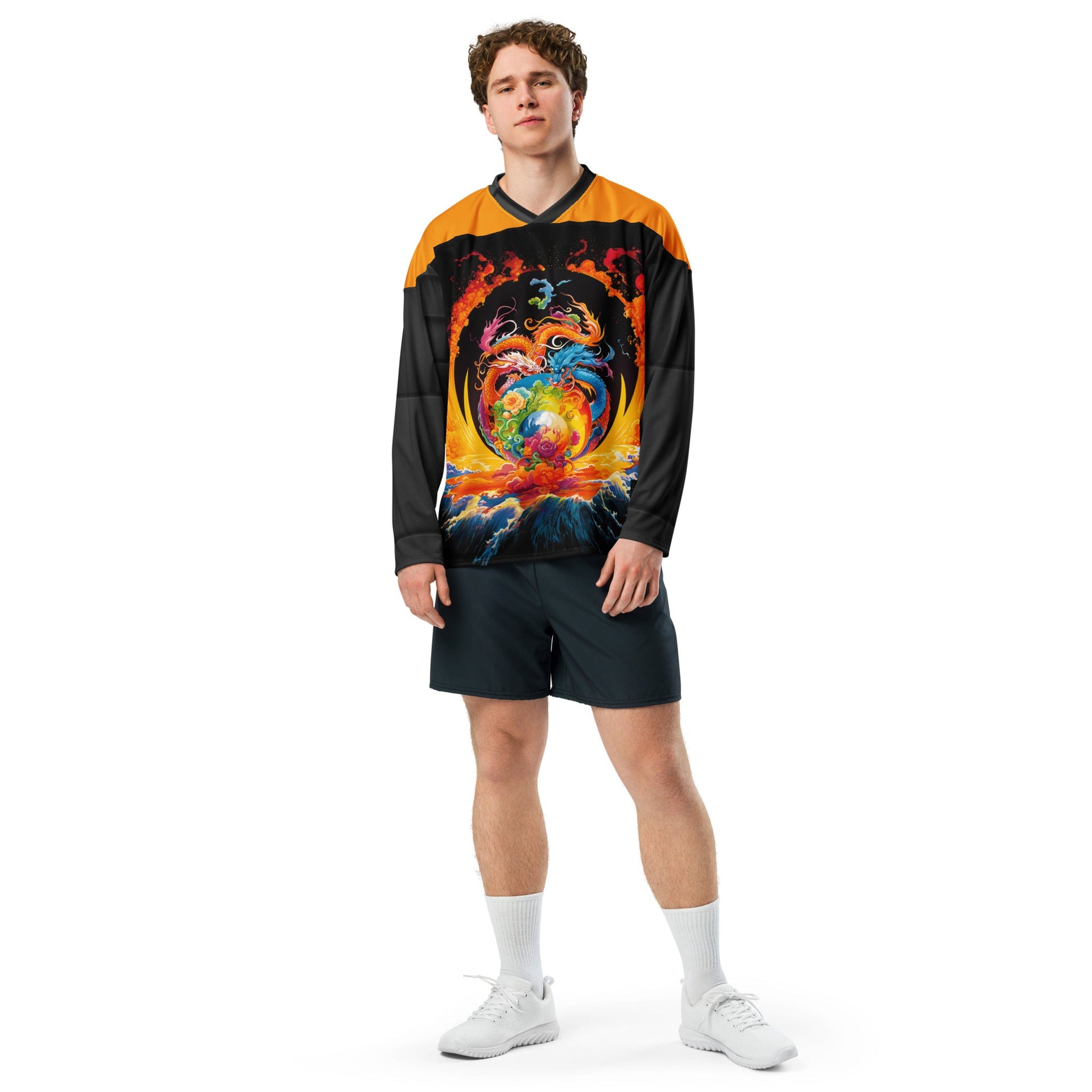 Eternal Harmony: Dual Dragon Hockey Jersey - BBairt
