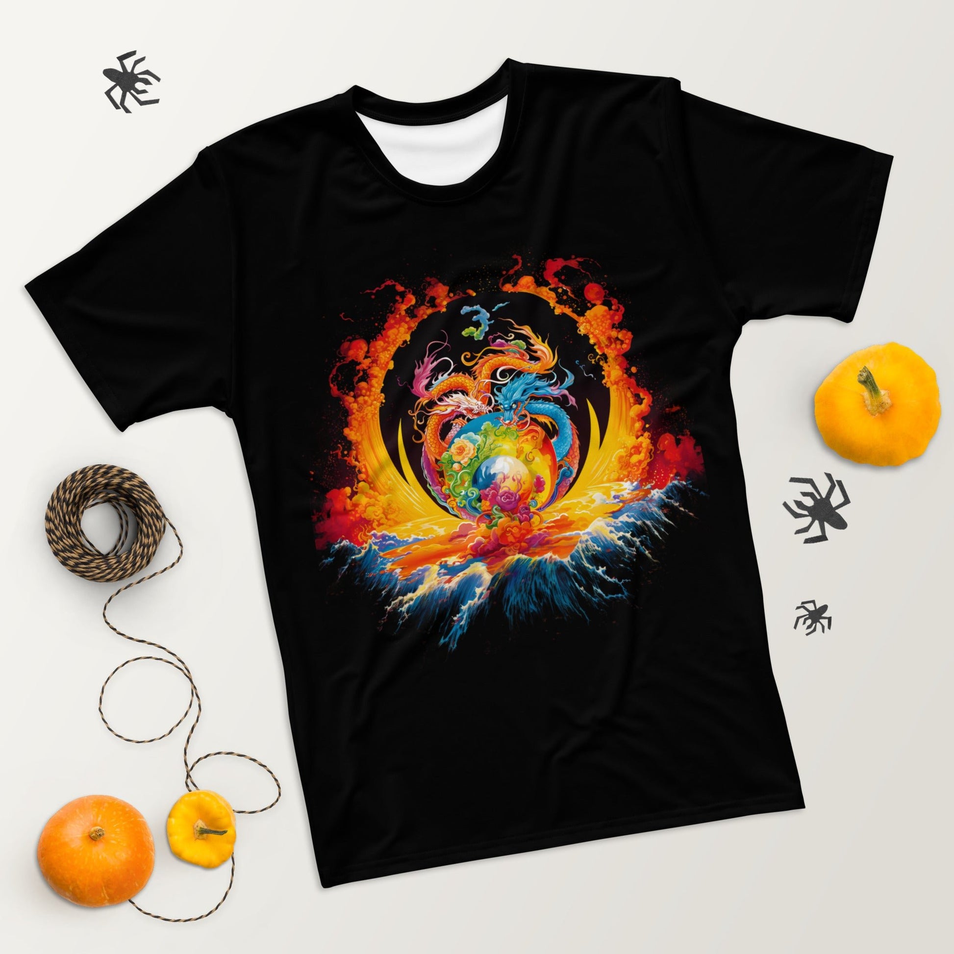 Eternal Harmony: Dual Dragon Men's Crew Neck T-Shirt - BBairt