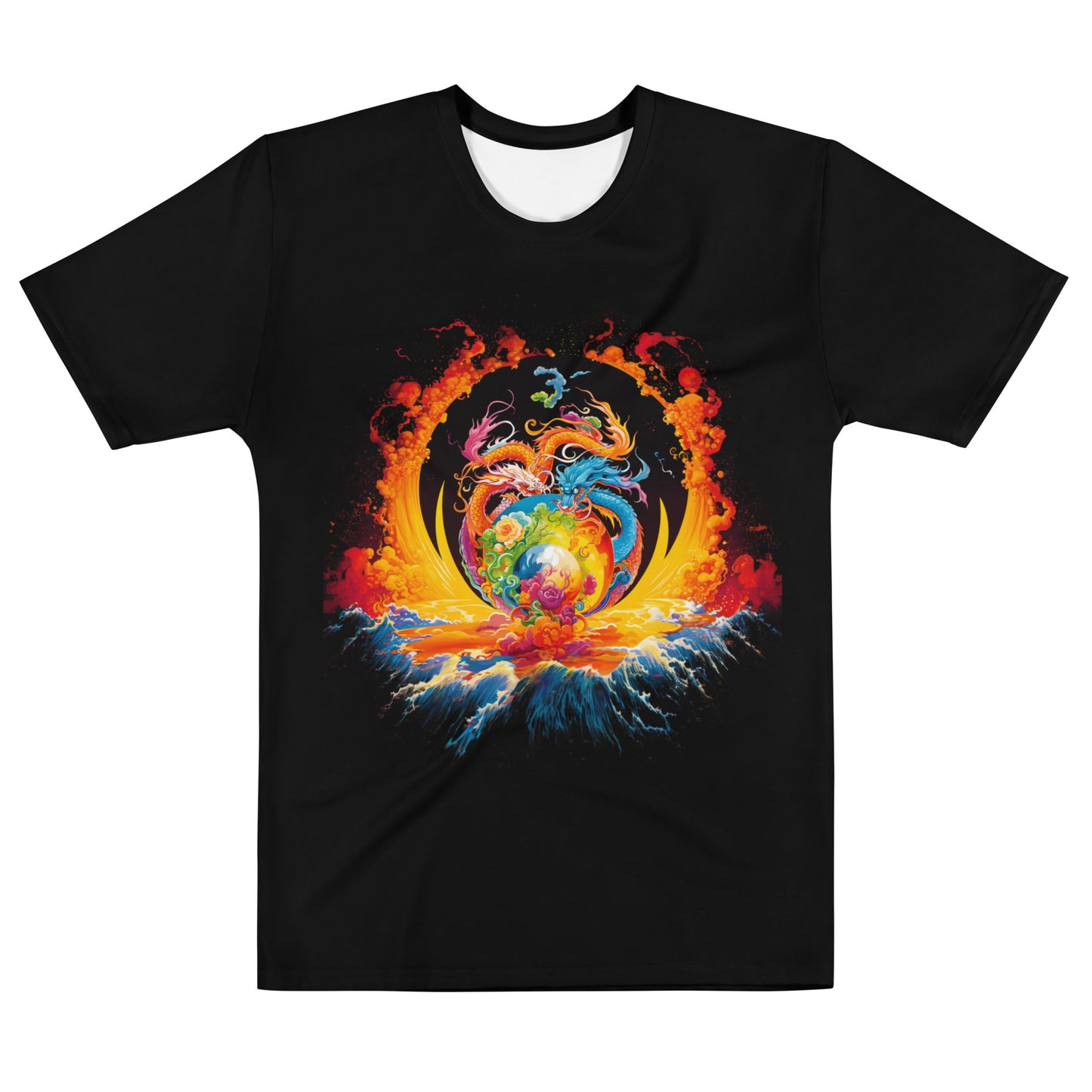 Eternal Harmony: Dual Dragon Men's Crew Neck T-Shirt - BBairt