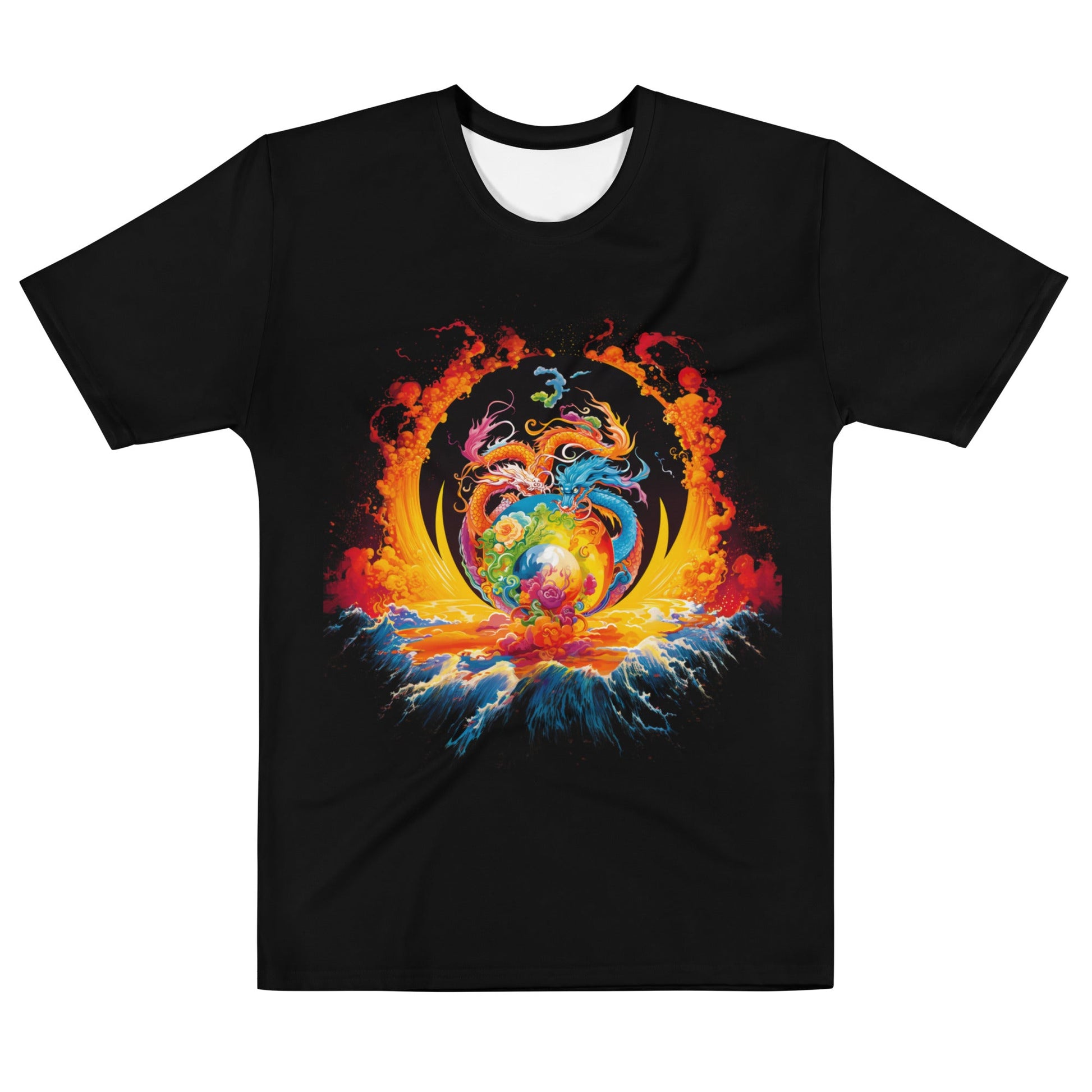 Eternal Harmony: Dual Dragon Men's Crew Neck T-Shirt - BBairt