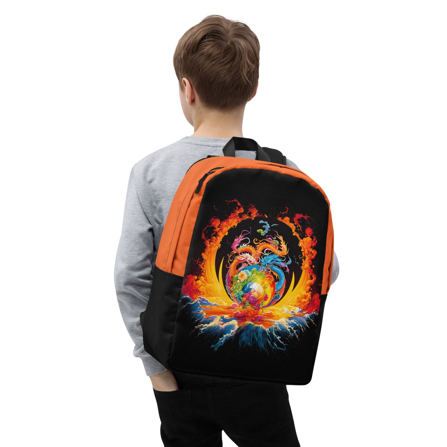 Eternal Harmony: Dual Dragon Minimalist Backpack - BBairt