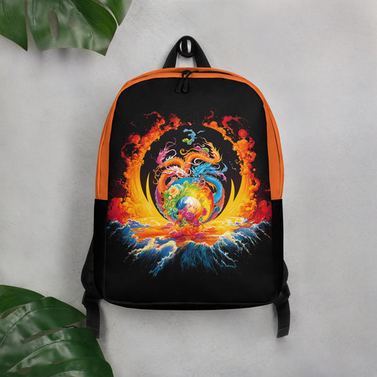 Eternal Harmony: Dual Dragon Minimalist Backpack - BBairt