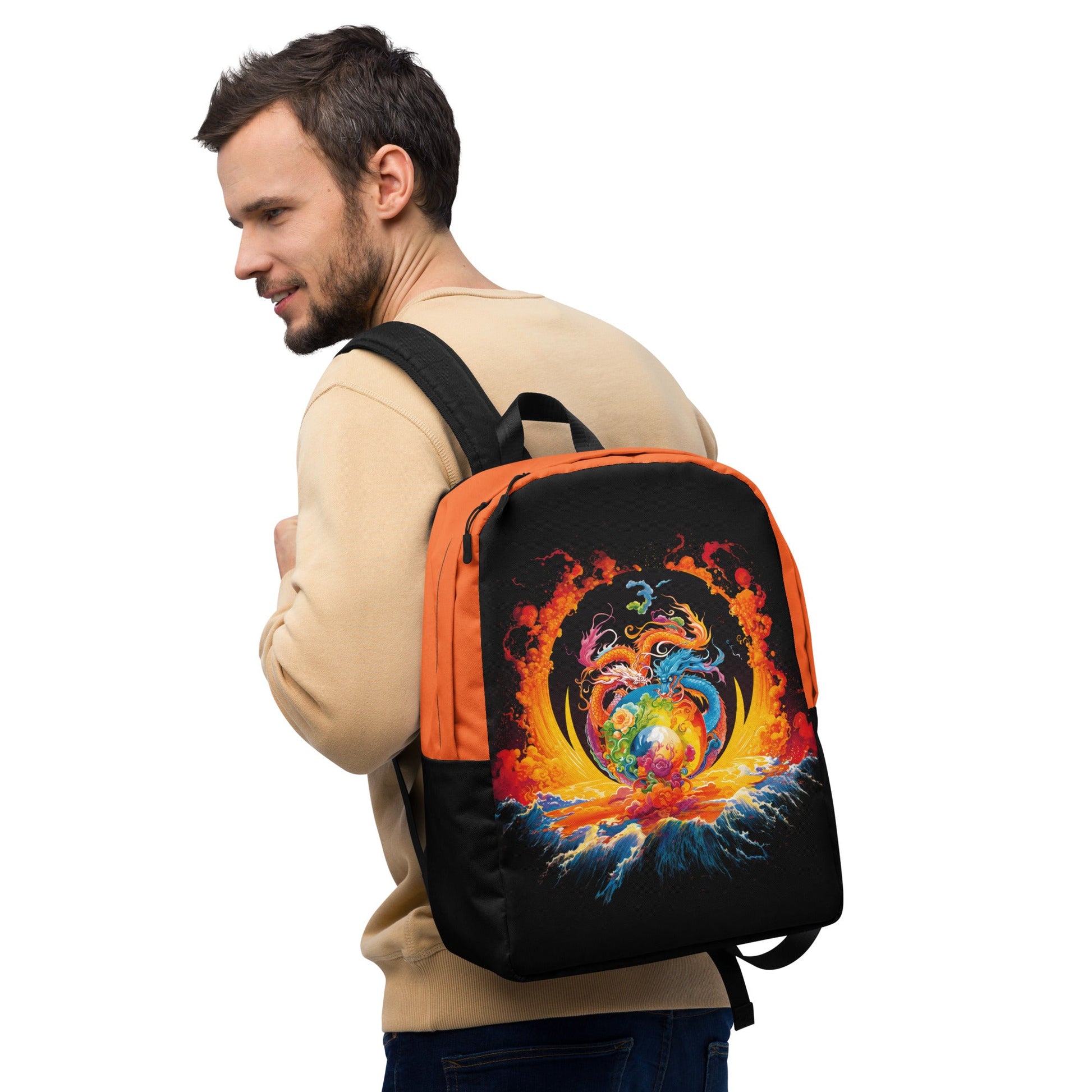 Eternal Harmony: Dual Dragon Minimalist Backpack - BBairt