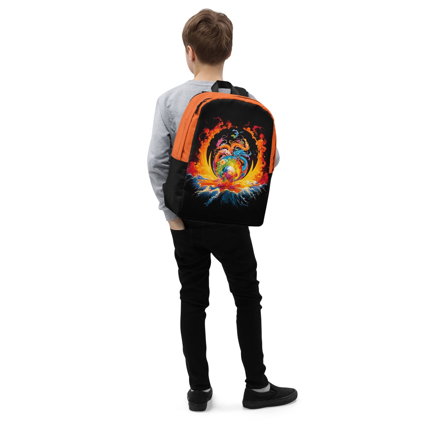 Eternal Harmony: Dual Dragon Minimalist Backpack - BBairt